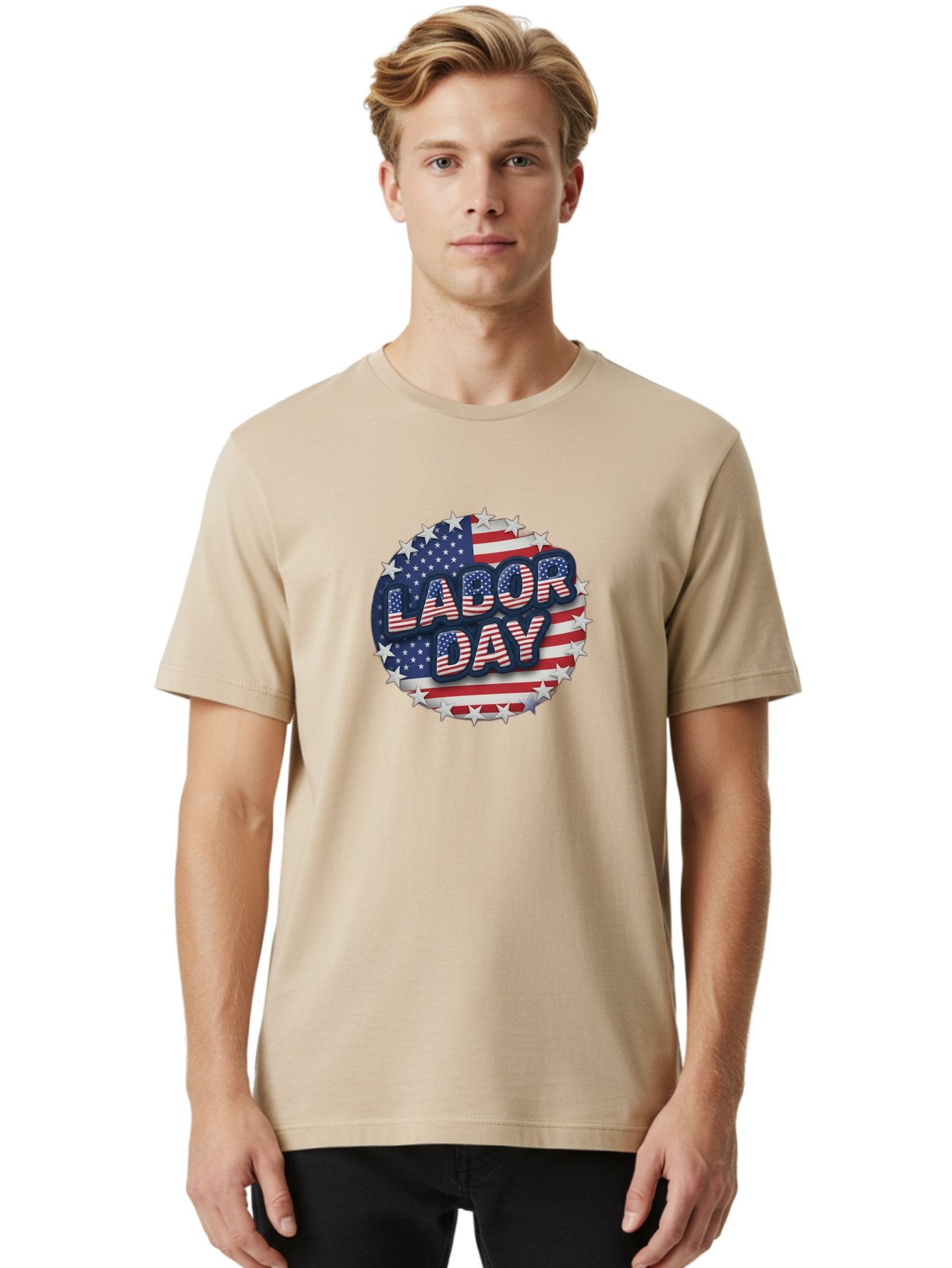 Labor-Day Men'S Graphic Tee, 100% Cotton, Comfortable Casual Summer Wear, Machine Washable, Labor Day, American Flag, Patriotic Theme, Red White And Blue, Independence Day, Usa, Stars And Stripes Bad263 22