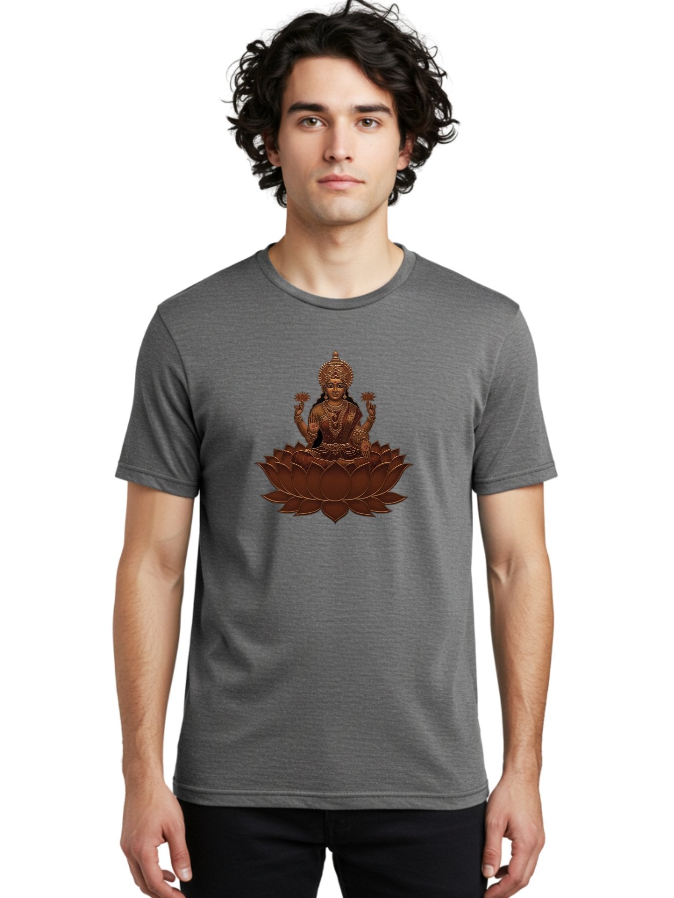 Lakshmi-1 Men'S Graphic Tee, 100% Cotton, Comfortable Casual Summer Wear, Machine Washable, Goddess Lakshmi, Lotus Flower, Spiritual Symbolism, Hindu Deity, Prosperity, Good Fortune, Spiritual Growth, Meditation, Yoga, Wellness, Inner Peace, Bad265 17
