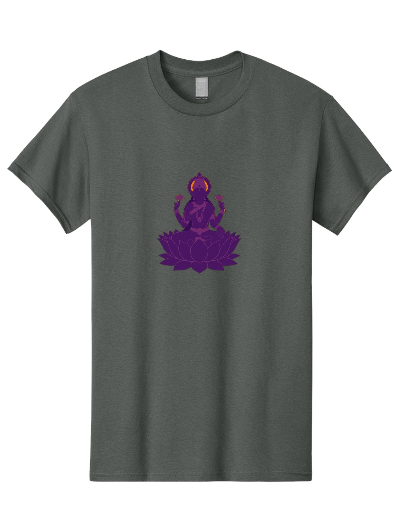 Lakshmi-2 Men'S Graphic Tee, 100% Cotton, Comfortable Casual Summer Wear, Machine Washable, Hindu Goddess, Lotus Flower, Multi-Armed Deity, Spiritual Symbolism, Sacred Geometry, Mystic Iconography, Purple Silhouette, Floral Motifs, Bad266 8