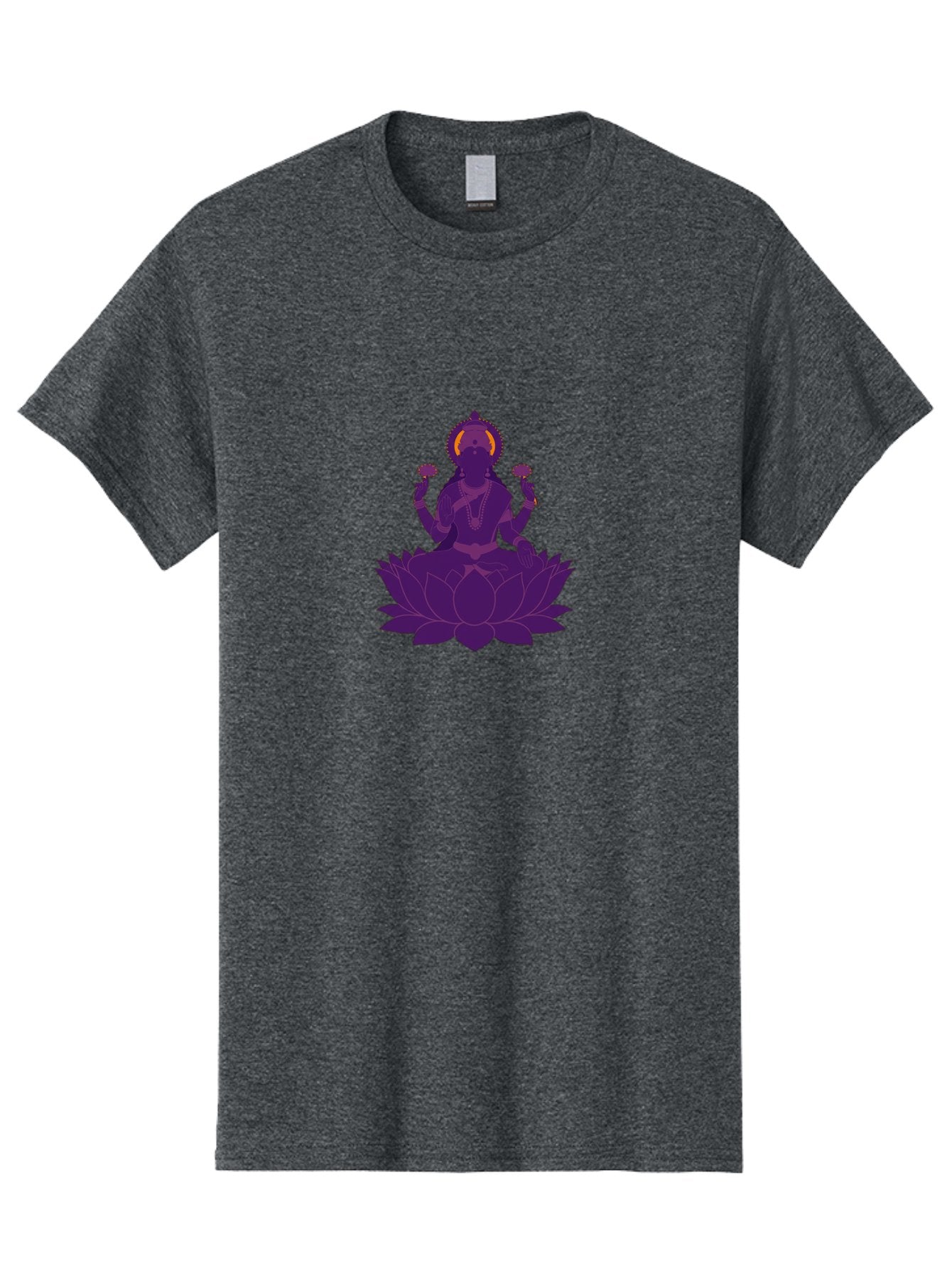 Lakshmi-2 Men'S Graphic Tee, 100% Cotton, Comfortable Casual Summer Wear, Machine Washable, Hindu Goddess, Lotus Flower, Multi-Armed Deity, Spiritual Symbolism, Sacred Geometry, Mystic Iconography, Purple Silhouette, Floral Motifs, Bad266 14
