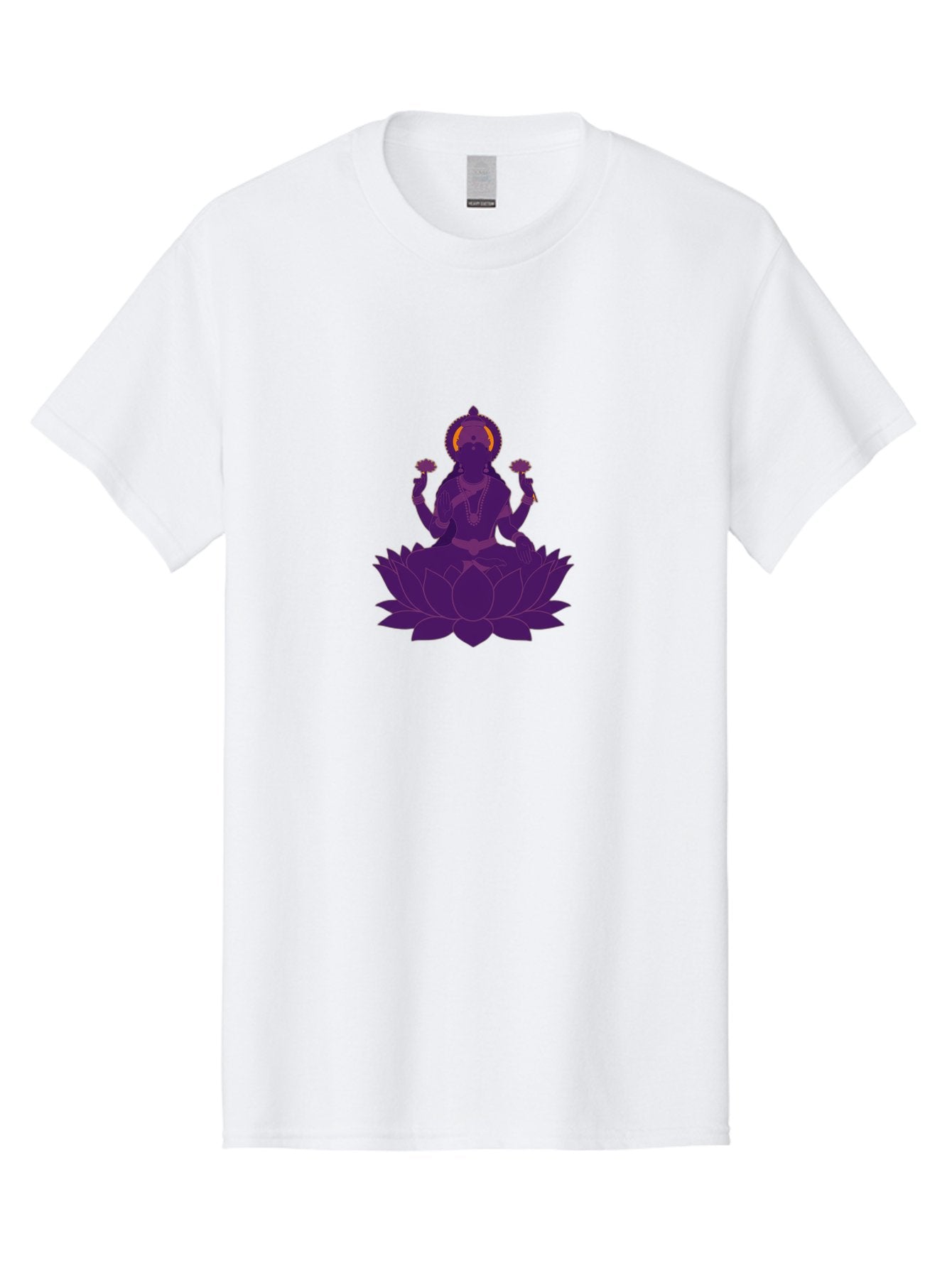 Lakshmi-2 Men'S Graphic Tee, 100% Cotton, Comfortable Casual Summer Wear, Machine Washable, Hindu Goddess, Lotus Flower, Multi-Armed Deity, Spiritual Symbolism, Sacred Geometry, Mystic Iconography, Purple Silhouette, Floral Motifs, Bad266 12
