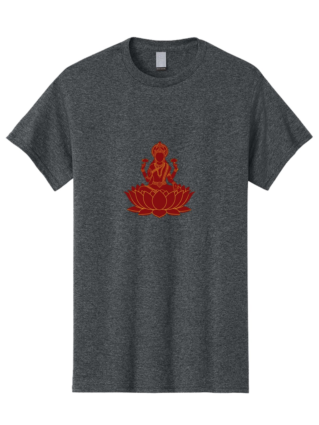 Lakshmi-Lotus Men'S Graphic Tee, 100% Cotton, Comfortable Casual Summer Wear, Machine Washable, Goddess On Lotus, Lotus Flower, Spiritual Symbolism, Meditation, Mindfulness, Spiritual Growth, Inner Peace, Yoga, Wellness, Feminine Energy, Bad269