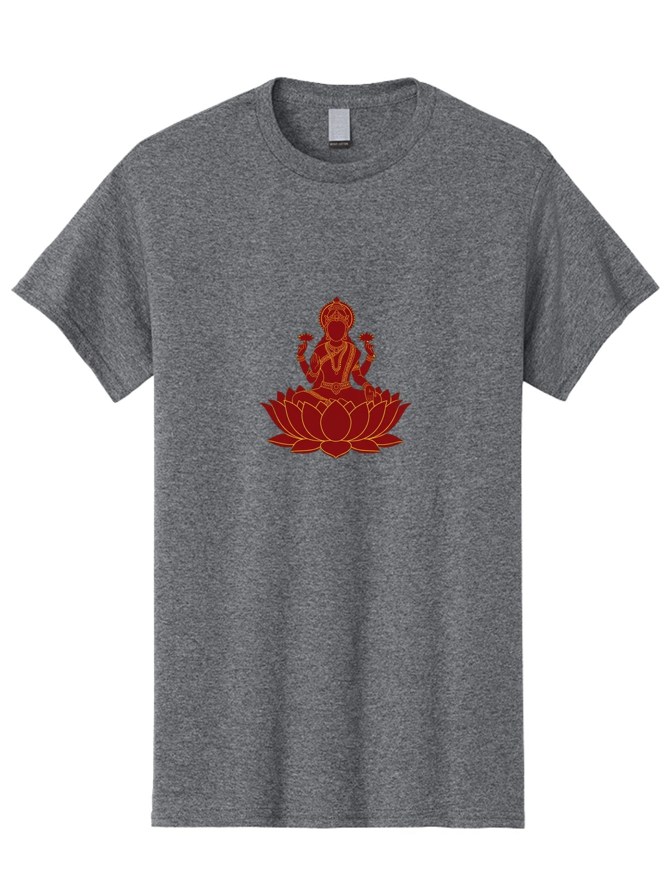 Lakshmi-Lotus Men'S Graphic Tee, 100% Cotton, Comfortable Casual Summer Wear, Machine Washable, Goddess On Lotus, Lotus Flower, Spiritual Symbolism, Meditation, Mindfulness, Spiritual Growth, Inner Peace, Yoga, Wellness, Feminine Energy, Bad269 4
