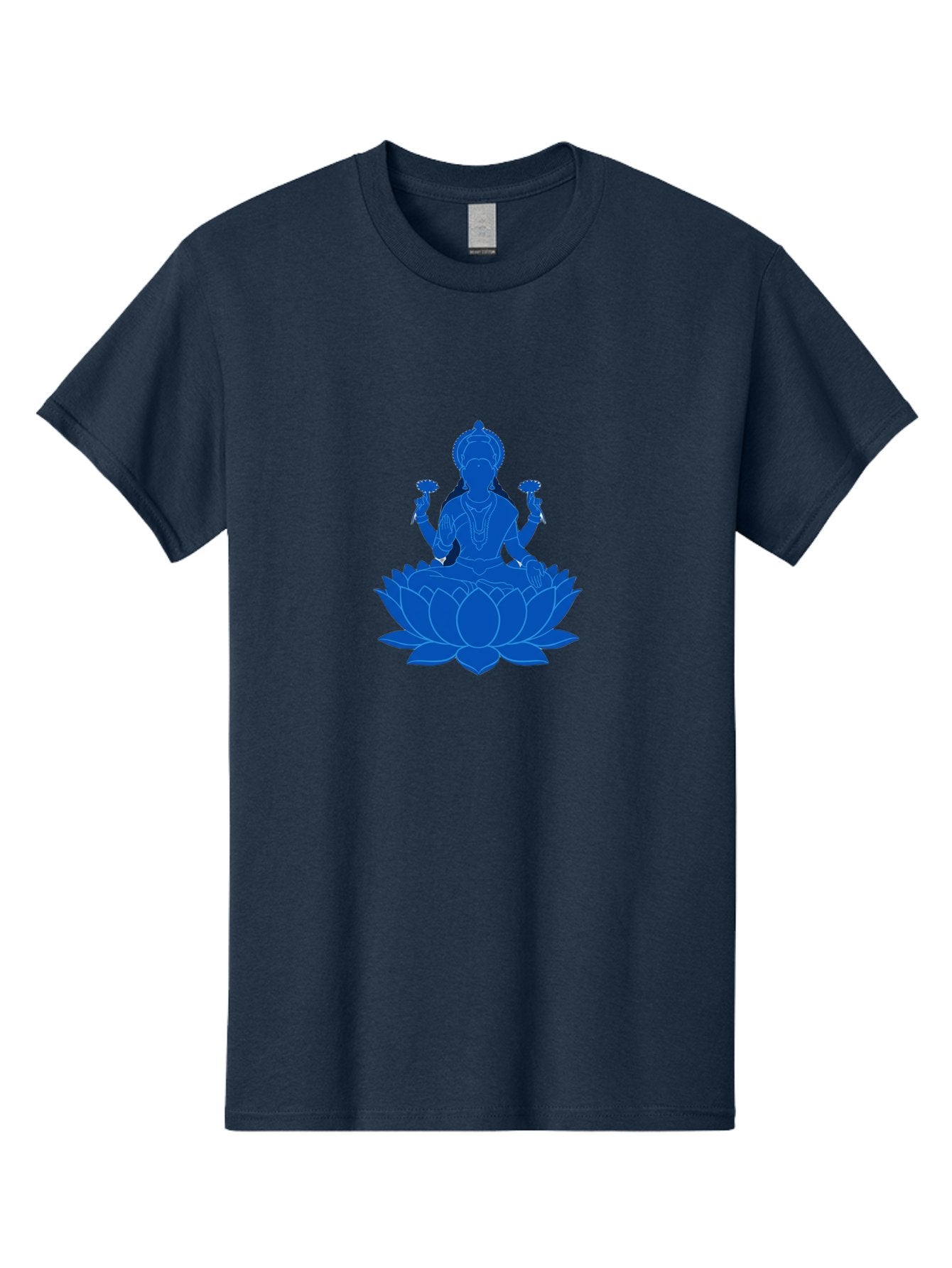 Lakshmi Men'S Graphic Tee, 100% Cotton, Comfortable Casual Summer Wear, Machine Washable, Goddess Lakshmi, Lotus Flower, Spiritual Symbolism, Hindu Mythology, Serene Pose, Symbolic Jewelry, Tranquil Atmosphere, Yoga, Meditation, Inner Peace, Bad270 12