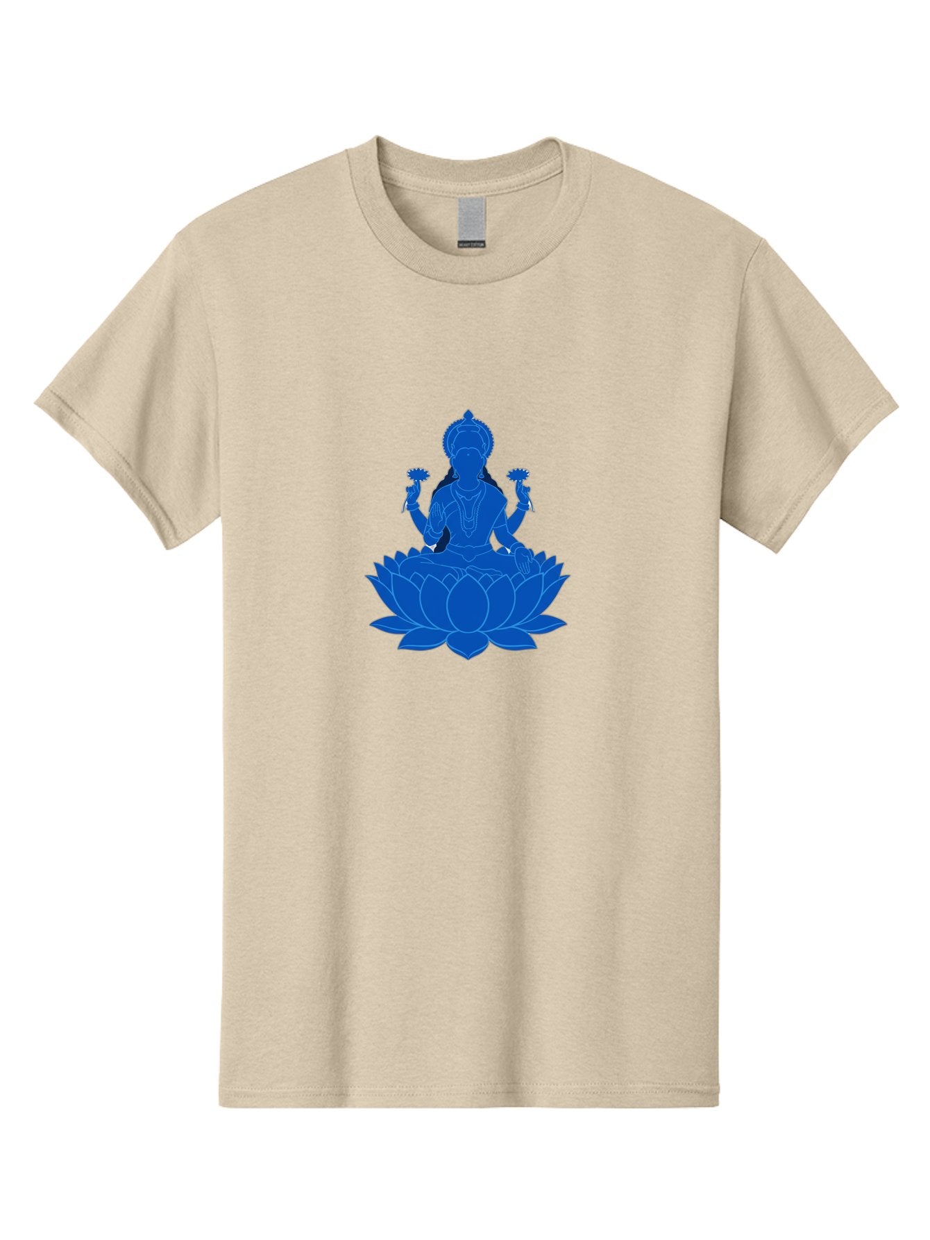 Lakshmi Men'S Graphic Tee, 100% Cotton, Comfortable Casual Summer Wear, Machine Washable, Goddess Lakshmi, Lotus Flower, Spiritual Symbolism, Hindu Mythology, Serene Pose, Symbolic Jewelry, Tranquil Atmosphere, Yoga, Meditation, Inner Peace, Bad270 10
