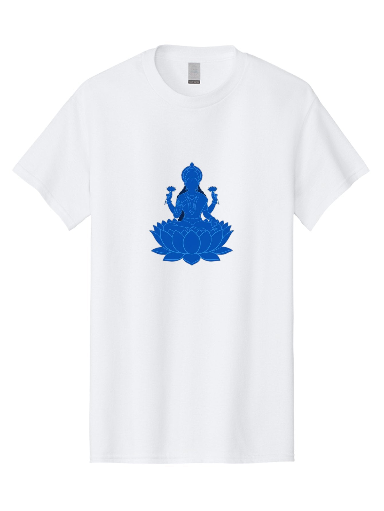 Lakshmi Men'S Graphic Tee, 100% Cotton, Comfortable Casual Summer Wear, Machine Washable, Goddess Lakshmi, Lotus Flower, Spiritual Symbolism, Hindu Mythology, Serene Pose, Symbolic Jewelry, Tranquil Atmosphere, Yoga, Meditation, Inner Peace, Bad270 4
