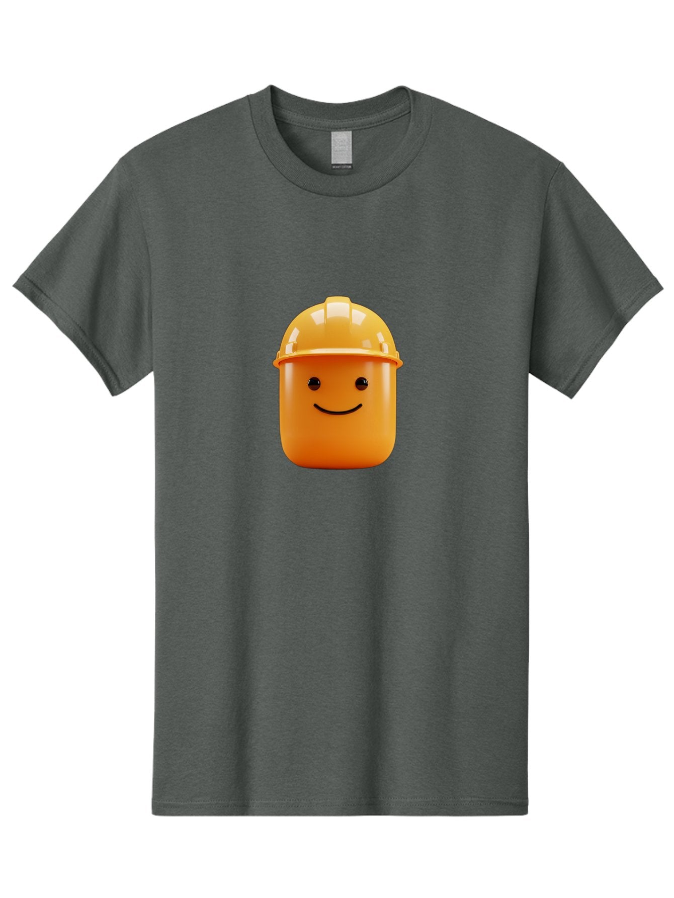 Lego-Minifigure-Head Men'S Graphic Tee, 100% Cotton, Comfortable Casual Summer Wear, Machine Washable, Lego Minifigure Head, Yellow Hard Hat, Smiling Face, Cartoon Character, Construction Theme, Playful Design, Fun Graphic, Lego Character, Bad276