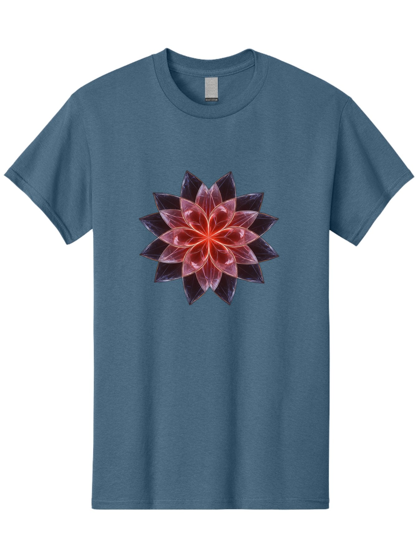Lotus-Flower Men'S Graphic Tee, 100% Cotton, Comfortable Casual Summer Wear, Machine Washable, Lotus Flower, Geometric Pattern, Symmetrical Design, Floral Motif, Abstract Art, Vibrant Colors, Sacred Geometry, Mandala, Spiritual Symbol, Bad281 6