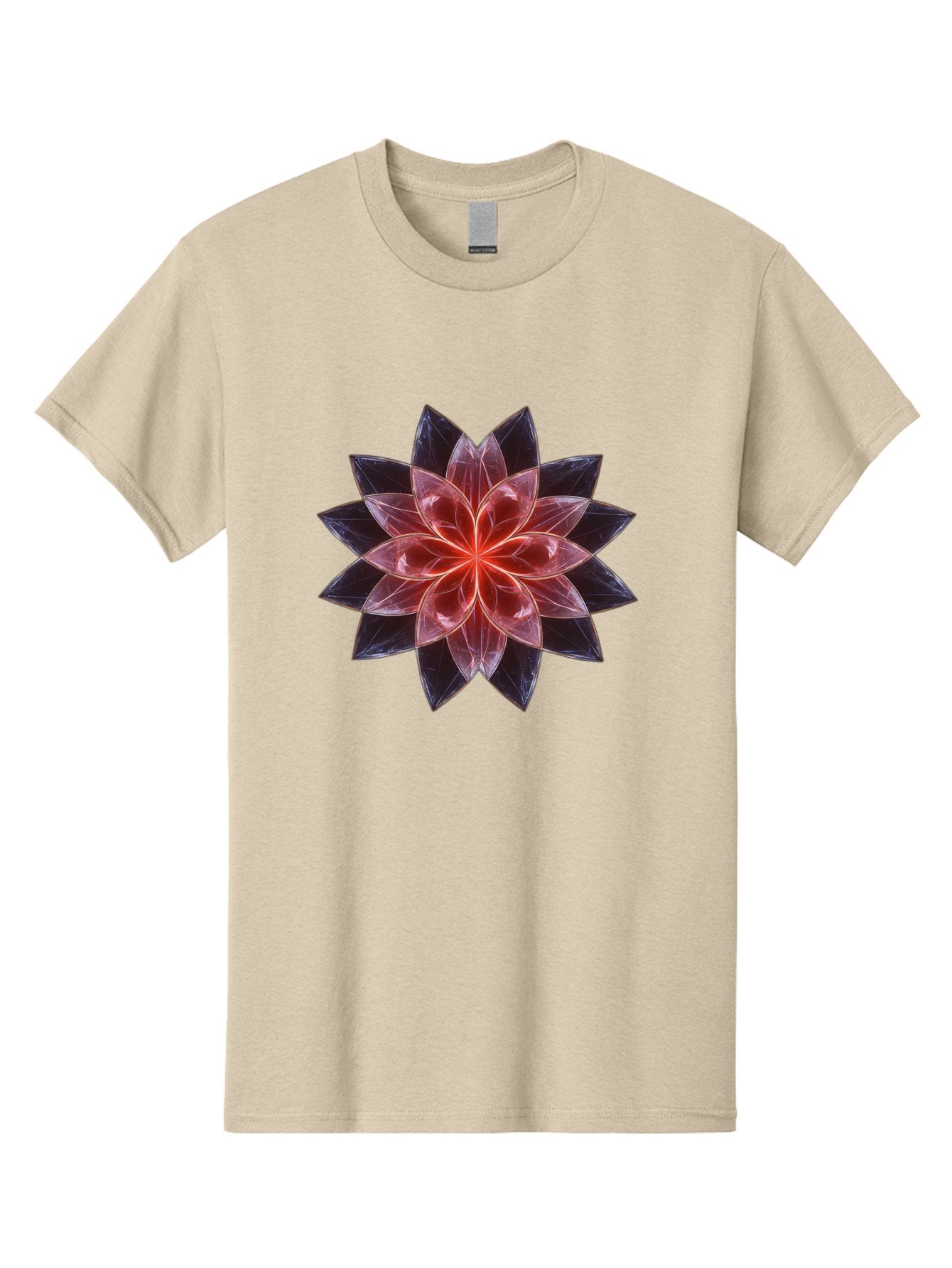 Lotus-Flower Men'S Graphic Tee, 100% Cotton, Comfortable Casual Summer Wear, Machine Washable, Lotus Flower, Geometric Pattern, Symmetrical Design, Floral Motif, Abstract Art, Vibrant Colors, Sacred Geometry, Mandala, Spiritual Symbol, Bad281 7