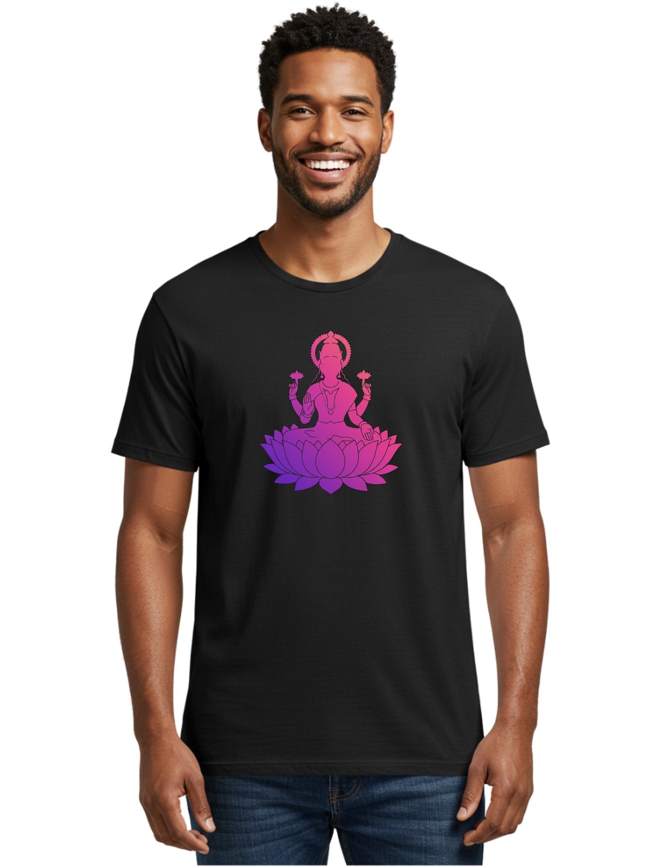 Lotus-Goddess Men'S Graphic Tee, 100% Cotton, Comfortable Casual Summer Wear, Machine Washable, Lotus Flower, Goddess, Meditation, Spirituality, Peace, Serenity, Yoga, Zen, Mindfulness, Sacred Geometry, Lotus Position, Spiritual Awakening Bad282 23