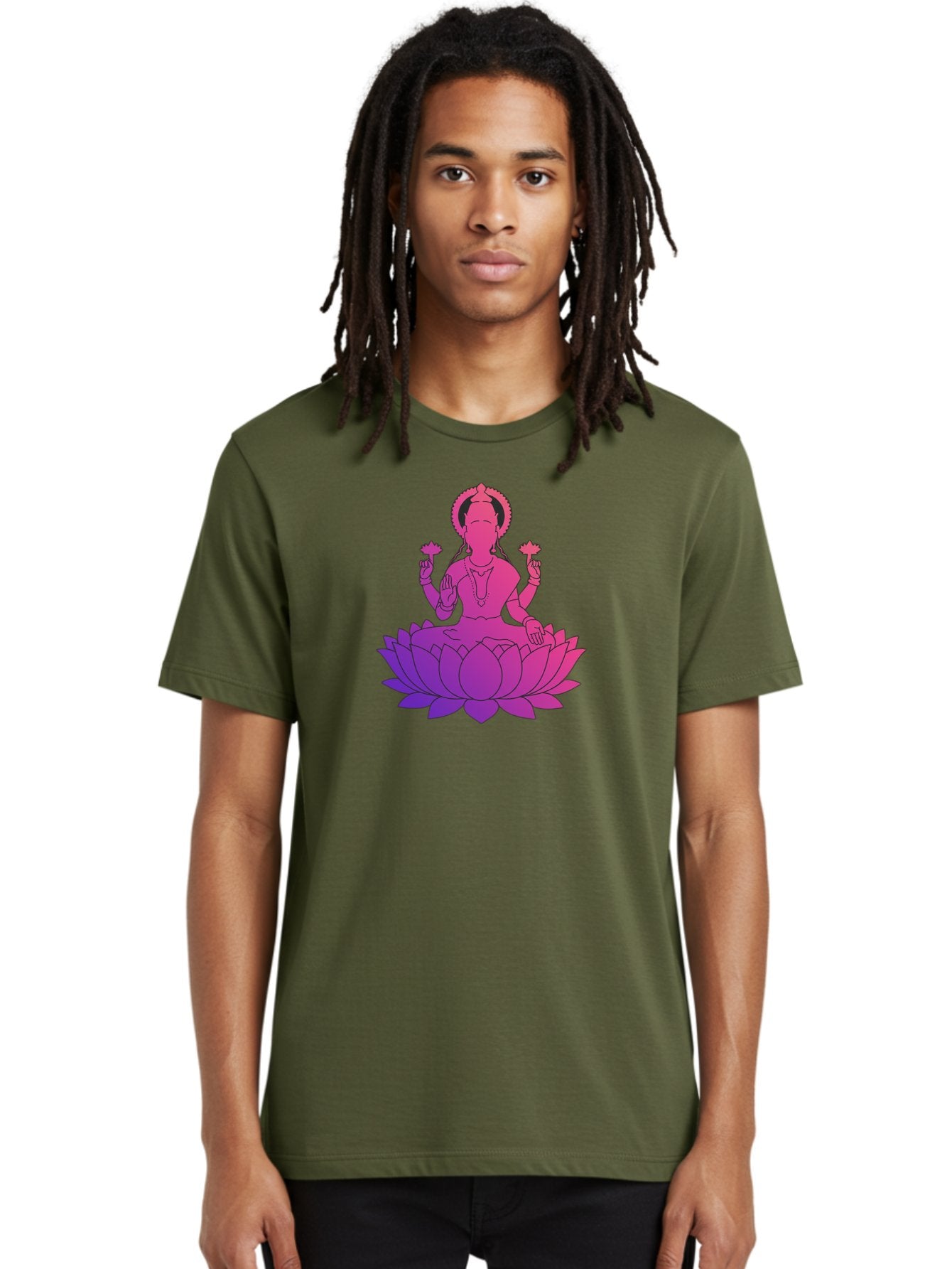 Lotus-Goddess Men'S Graphic Tee, 100% Cotton, Comfortable Casual Summer Wear, Machine Washable, Lotus Flower, Goddess, Meditation, Spirituality, Peace, Serenity, Yoga, Zen, Mindfulness, Sacred Geometry, Lotus Position, Spiritual Awakening Bad282 25