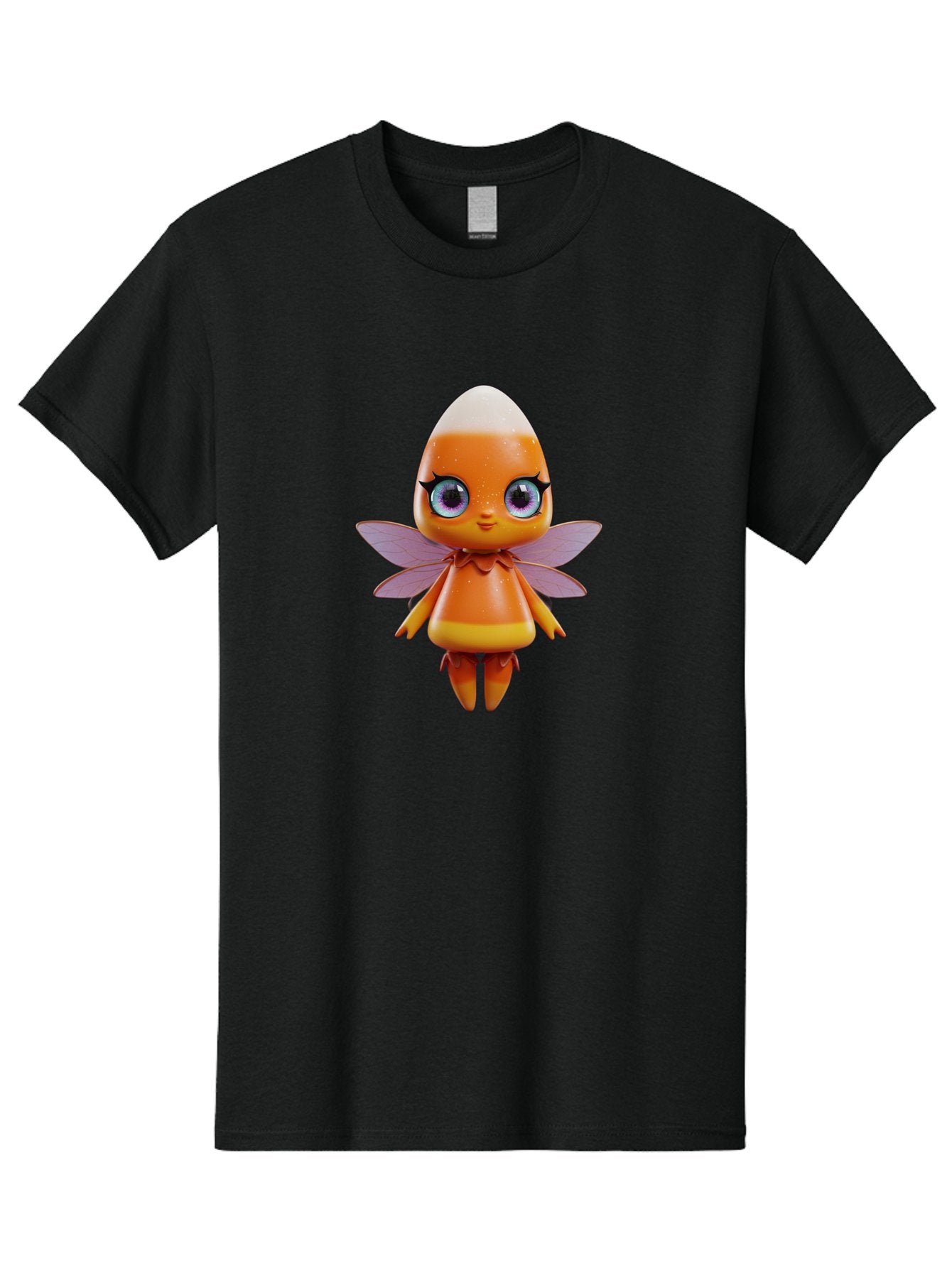 Lps-Fairy Men'S Graphic Tee, 100% Cotton, Comfortable Casual Summer Wear, Machine Washable, Lps Figurine, Fantasy Creature, Fairy Character, Orange Figurine, Purple Wings, Large Cartoon Eyes, Whimsical Design, Collectible Toy, Bad285
