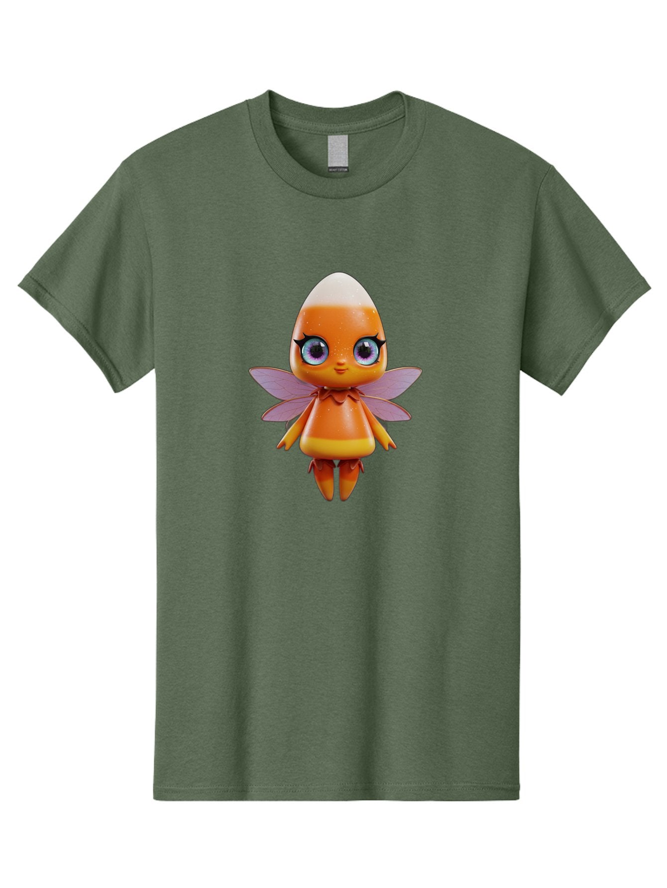 Lps-Fairy Men'S Graphic Tee, 100% Cotton, Comfortable Casual Summer Wear, Machine Washable, Lps Figurine, Fantasy Creature, Fairy Character, Orange Figurine, Purple Wings, Large Cartoon Eyes, Whimsical Design, Collectible Toy, Bad285