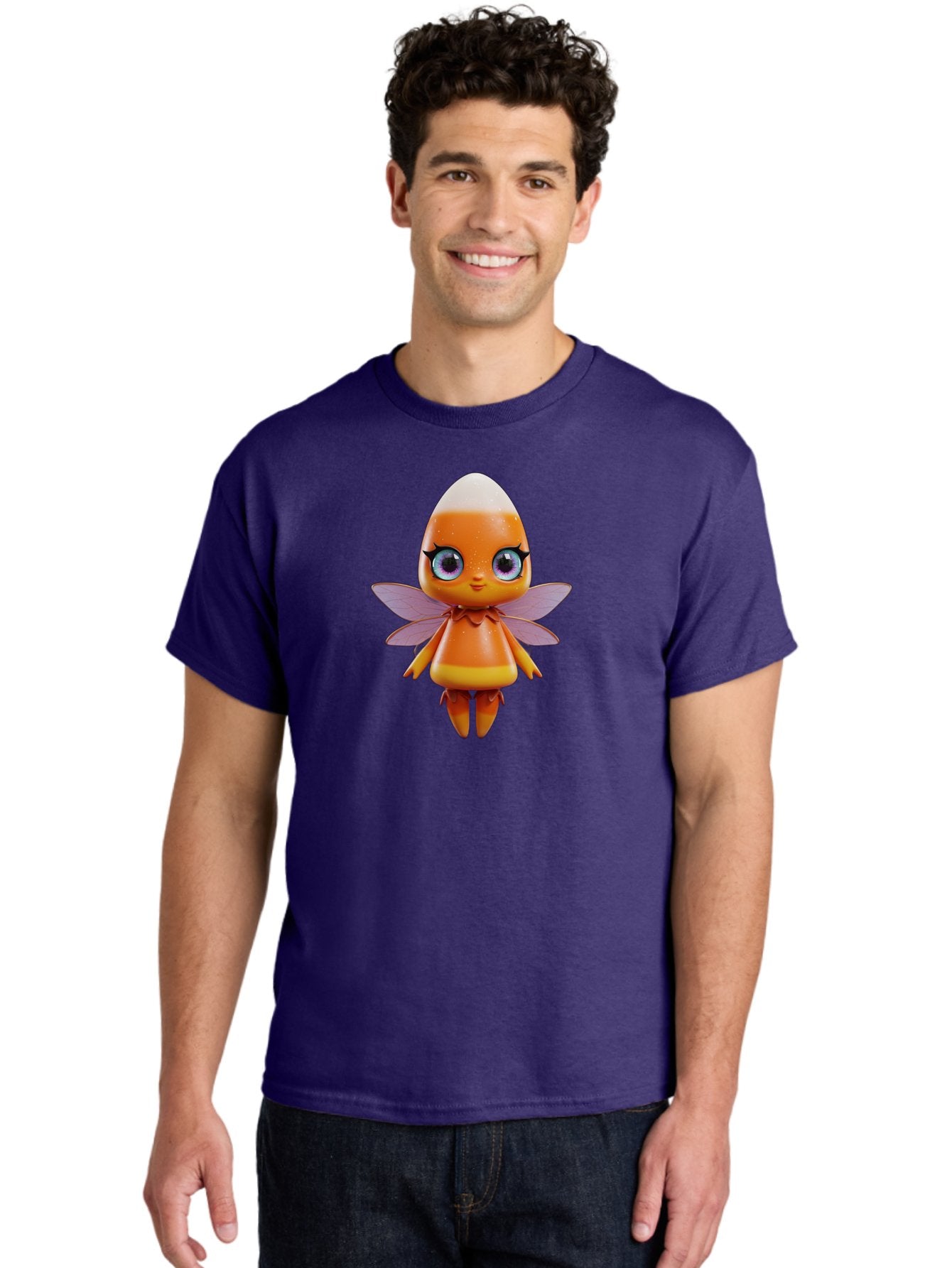 Lps-Fairy Men'S Graphic Tee, 100% Cotton, Comfortable Casual Summer Wear, Machine Washable, Lps Figurine, Fantasy Creature, Fairy Character, Orange Figurine, Purple Wings, Large Cartoon Eyes, Whimsical Design, Collectible Toy, Bad285 20