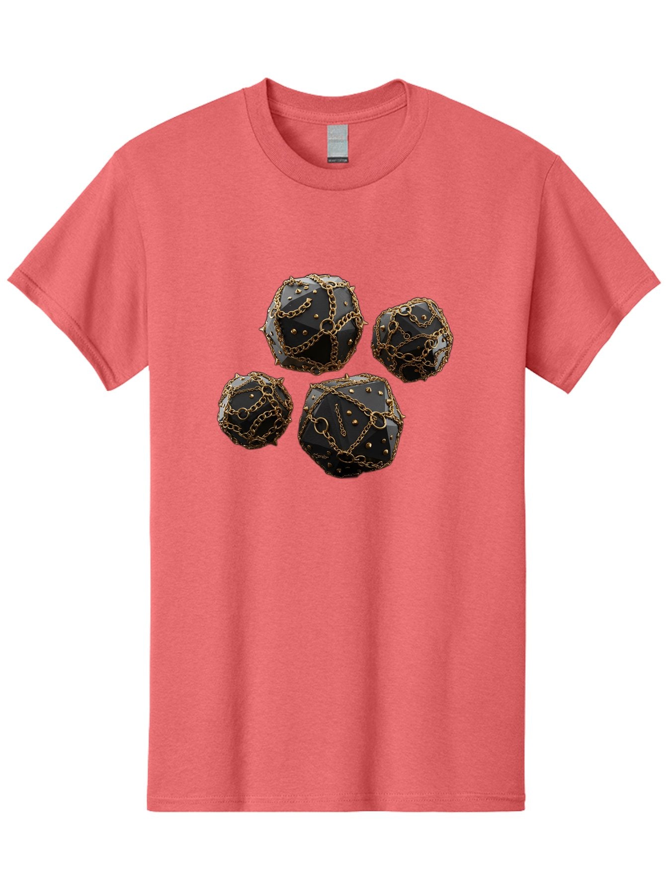 Mace Men'S Graphic Tee, 100% Cotton, Comfortable Casual Summer Wear, Machine Washable, Medieval Spiked Balls, Chain Wrapped, Black And Gold, Historical Warfare, Gothic Design, Heavy Metal, Dark Fantasy, Chainmail Bad287 6