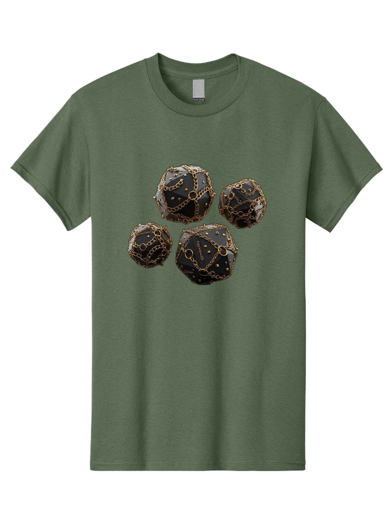 Mace Men'S Graphic Tee, 100% Cotton, Comfortable Casual Summer Wear, Machine Washable, Medieval Spiked Balls, Chain Wrapped, Black And Gold, Historical Warfare, Gothic Design, Heavy Metal, Dark Fantasy, Chainmail Bad287 11