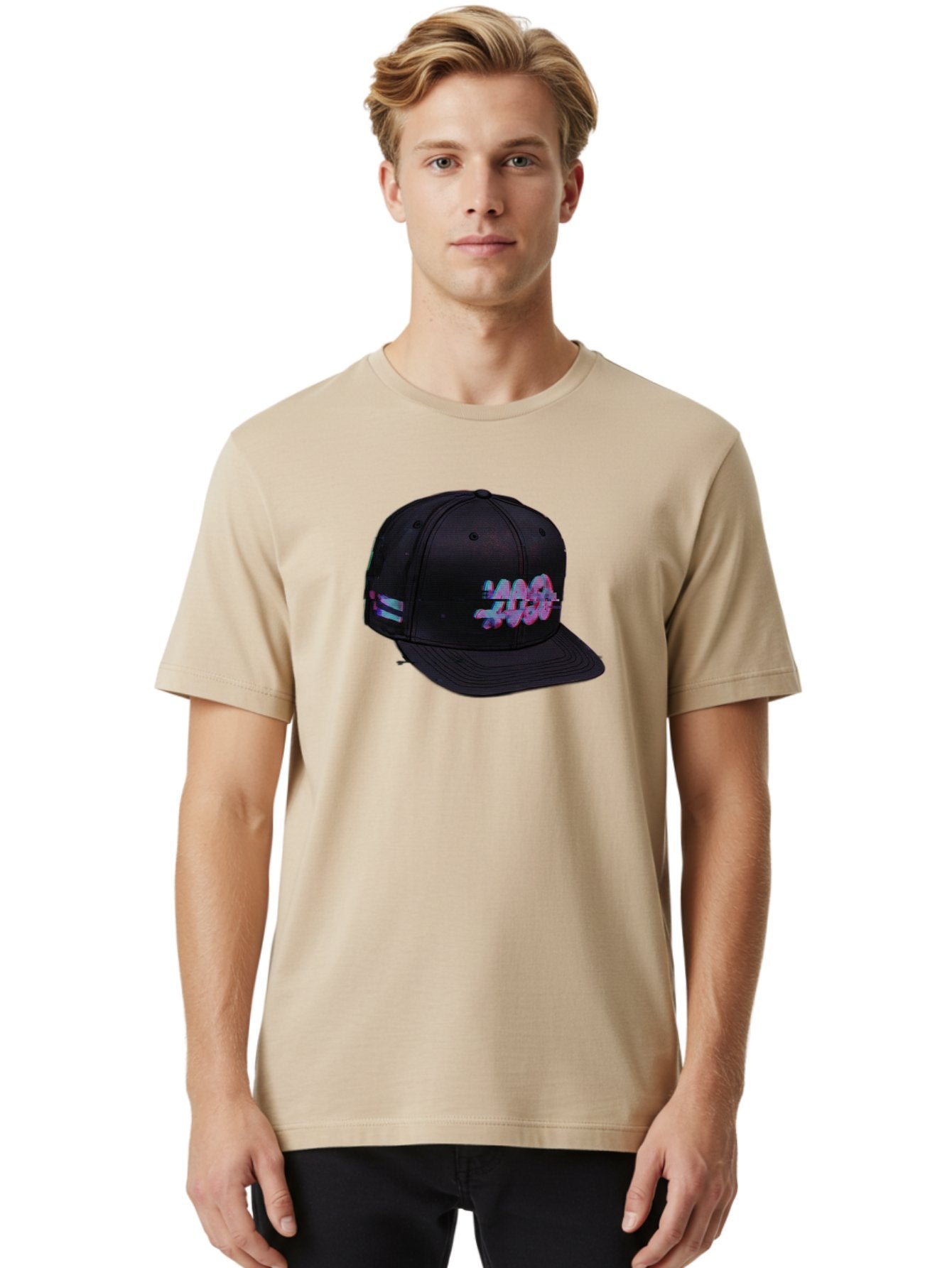 Mad-Club Men'S Graphic Tee, 100% Cotton, Comfortable Casual Summer Wear, Machine Washable, Nasa Baseball Cap, Black Hat, Space Agency Logo, Pastel Colors, Futuristic Design, Streetwear Fashion, Casual Style, Trendy Accessory Bad288 28
