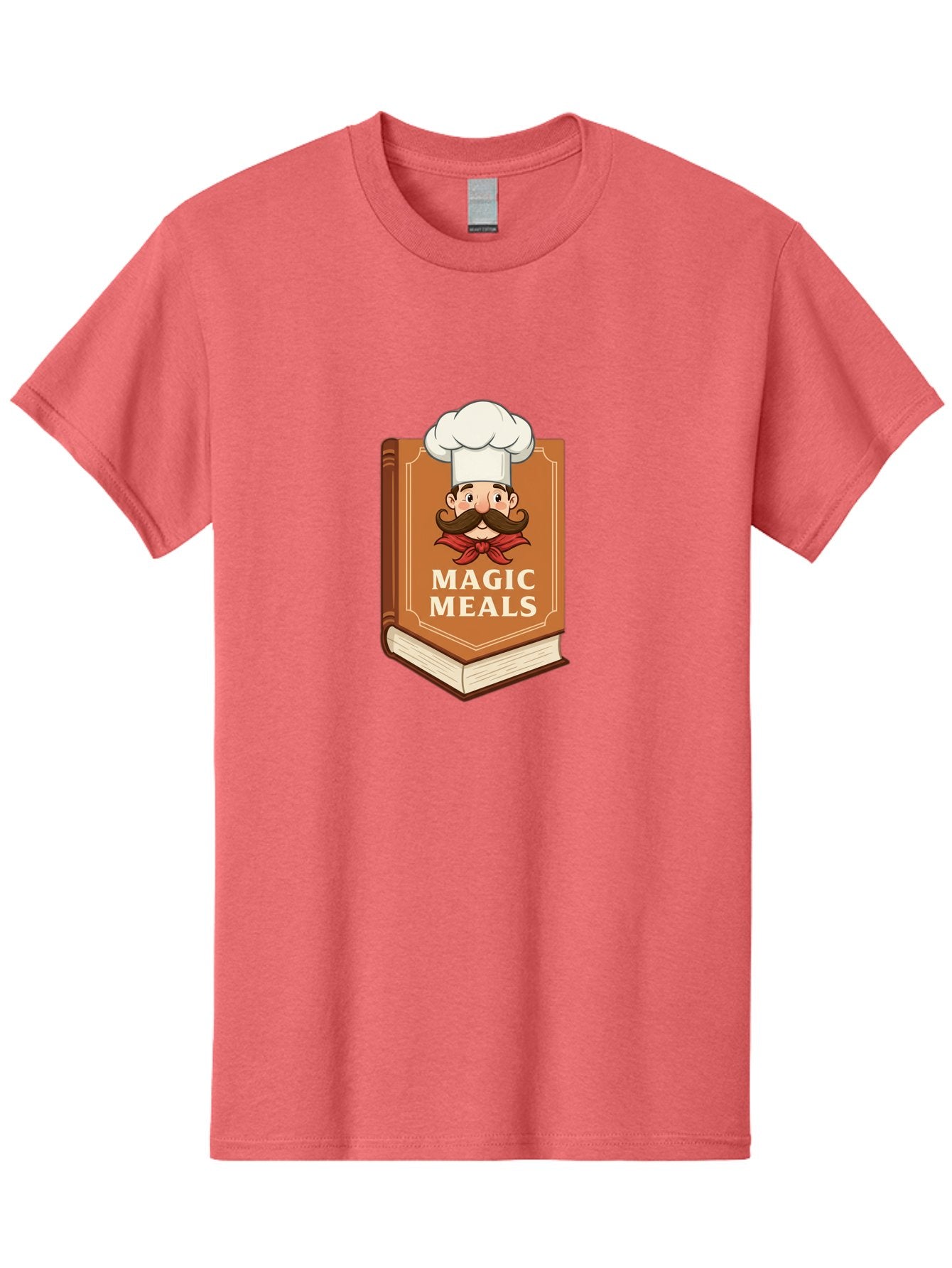 Magic-Meals Men'S Graphic Tee, 100% Cotton, Comfortable Casual Summer Wear, Machine Washable, Cookbook, Chef Hat, Mustachioed Chef, Recipe Book, Culinary Delights, Cooking Inspiration, Foodie, Gourmet Meals Bad289 8