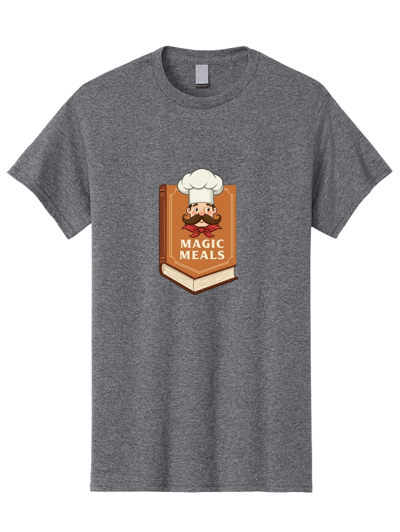 Magic-Meals Men'S Graphic Tee, 100% Cotton, Comfortable Casual Summer Wear, Machine Washable, Cookbook, Chef Hat, Mustachioed Chef, Recipe Book, Culinary Delights, Cooking Inspiration, Foodie, Gourmet Meals Bad289 15