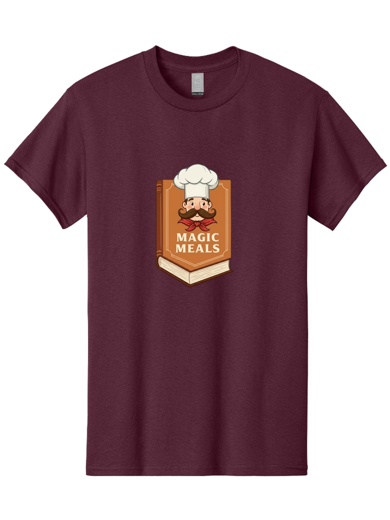 Magic-Meals Men'S Graphic Tee, 100% Cotton, Comfortable Casual Summer Wear, Machine Washable, Cookbook, Chef Hat, Mustachioed Chef, Recipe Book, Culinary Delights, Cooking Inspiration, Foodie, Gourmet Meals Bad289 13