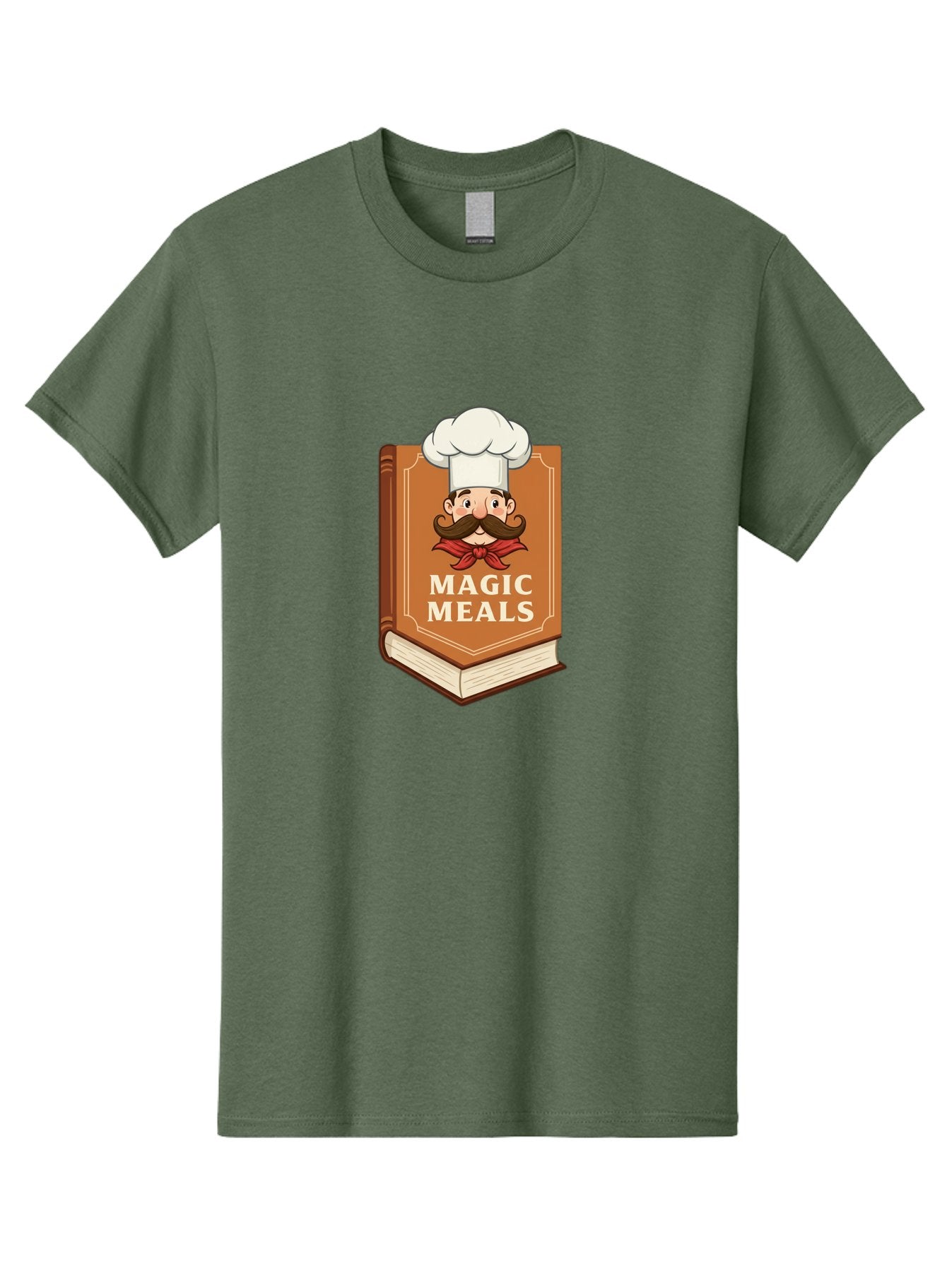 Magic-Meals Men'S Graphic Tee, 100% Cotton, Comfortable Casual Summer Wear, Machine Washable, Cookbook, Chef Hat, Mustachioed Chef, Recipe Book, Culinary Delights, Cooking Inspiration, Foodie, Gourmet Meals Bad289 14