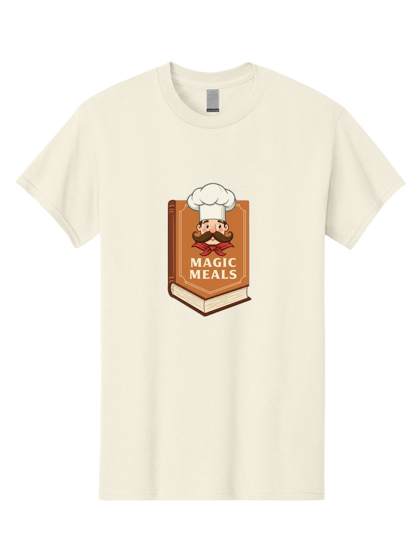 Magic-Meals Men'S Graphic Tee, 100% Cotton, Comfortable Casual Summer Wear, Machine Washable, Cookbook, Chef Hat, Mustachioed Chef, Recipe Book, Culinary Delights, Cooking Inspiration, Foodie, Gourmet Meals Bad289 5
