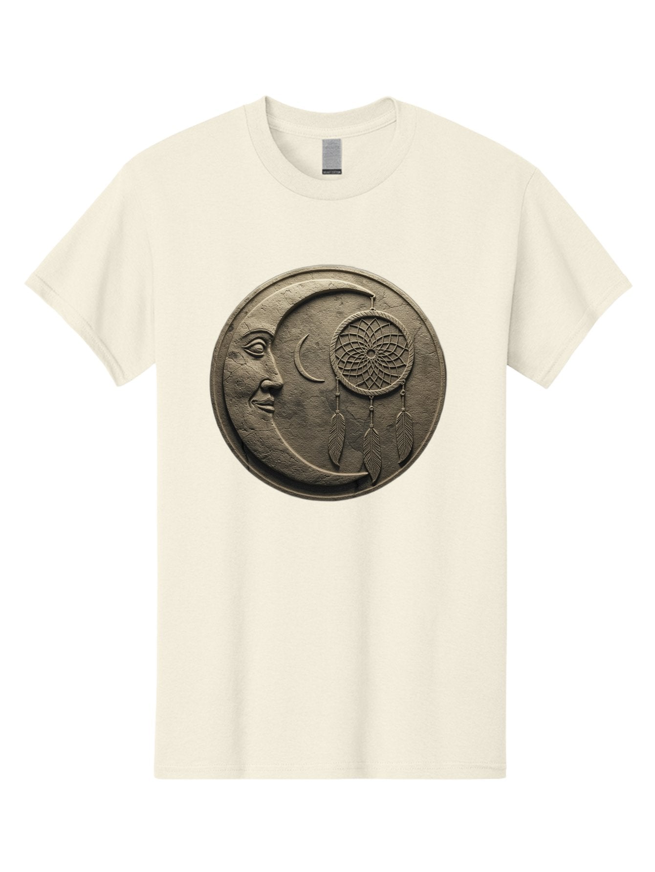Man-In-The-Moon-Dreamcatcher-Plaque Men'S Graphic Tee, 100% Cotton, Comfortable Casual Summer Wear, Machine Washable, Dreamcatcher, Moon Face, Mystical Symbol, Spiritual Charm, Native American Culture, Handmade Art, Spiritual Protection, Bad293 13