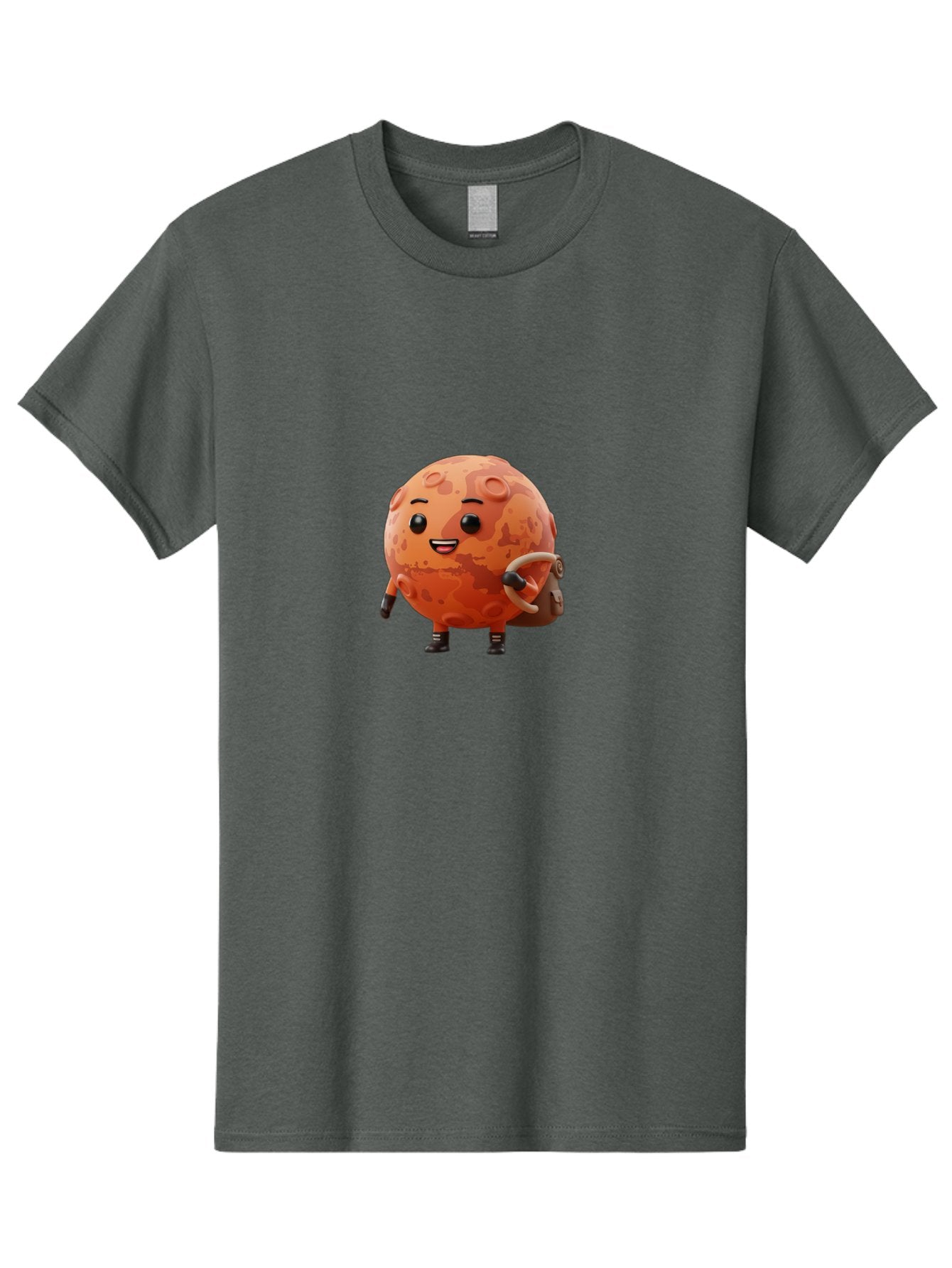 Mars-Character Men'S Graphic Tee, 100% Cotton, Comfortable Casual Summer Wear, Machine Washable, Cartoon Mars, Anthropomorphic Planet, Mars Character, Science Fiction, Planetary Character, Mars Illustration, Cute Mars, Mars Mascot, Bad300