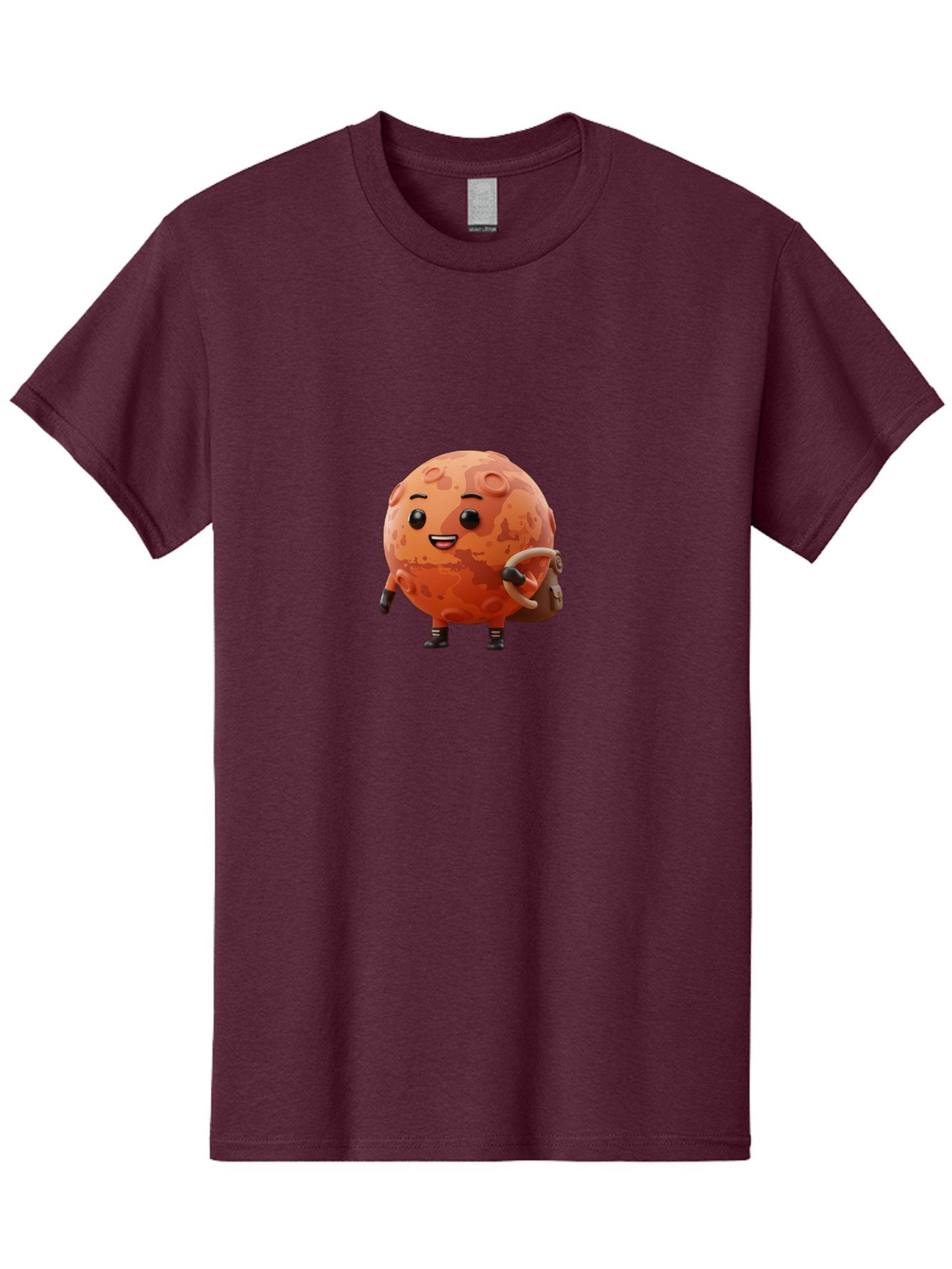 Mars-Character Men'S Graphic Tee, 100% Cotton, Comfortable Casual Summer Wear, Machine Washable, Cartoon Mars, Anthropomorphic Planet, Mars Character, Science Fiction, Planetary Character, Mars Illustration, Cute Mars, Mars Mascot, Bad300 3