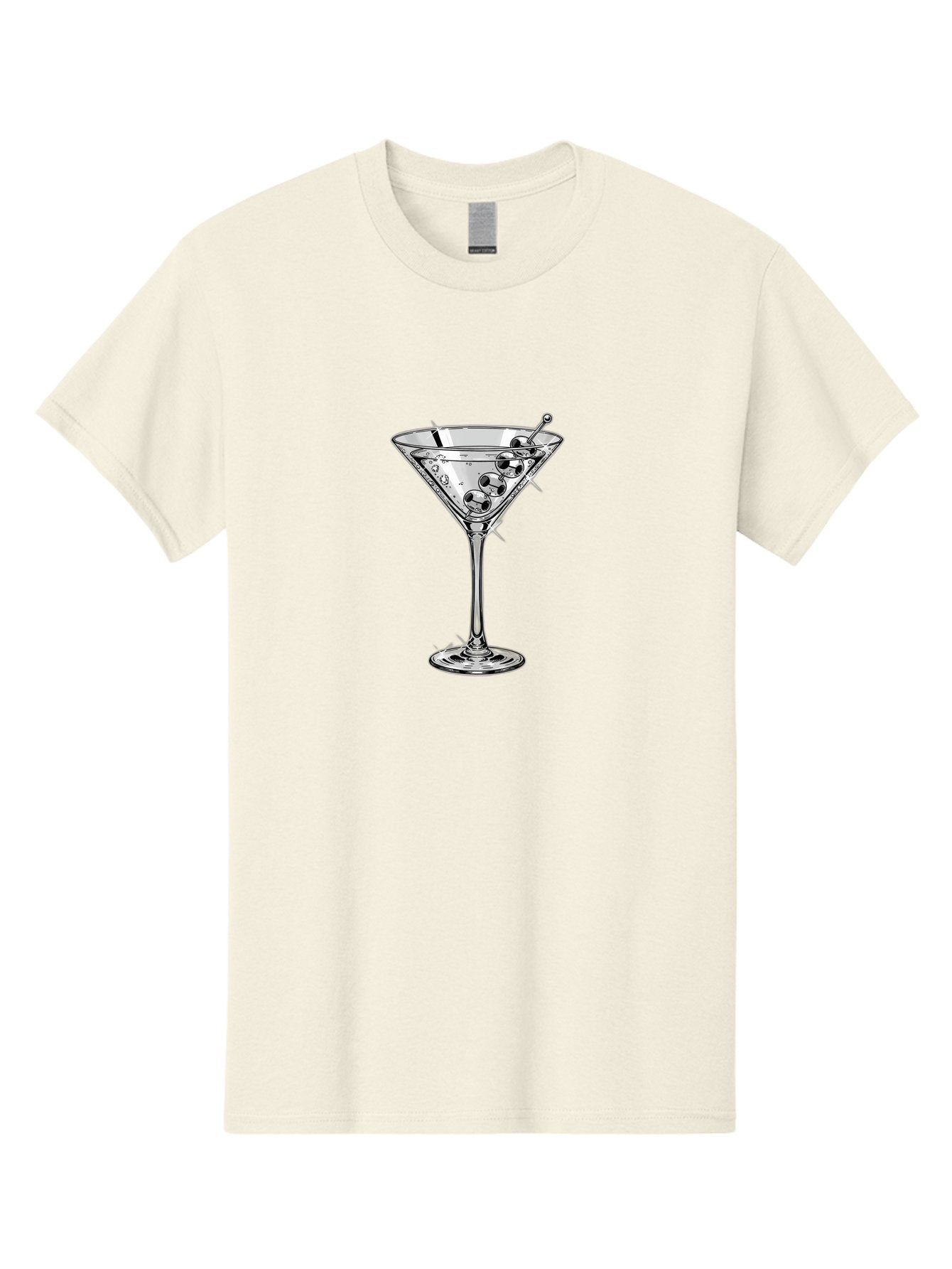 Martini-Glass-2 Men'S Graphic Tee, 100% Cotton, Comfortable Casual Summer Wear, Machine Washable, Martini Glass, Cocktail, Olives, Clear Drink, Glassware, Elegant, Sophisticated, Luxury, Bars, Nightlife, Mixology Bad302 7