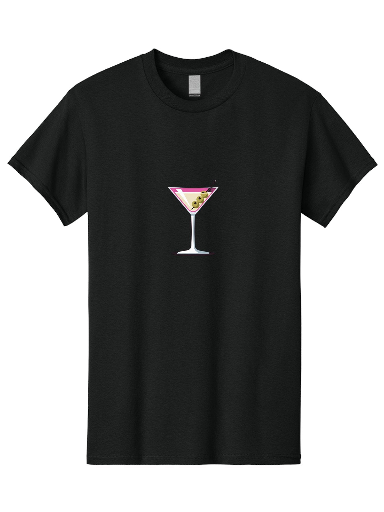 Martini-Glass-3 Men'S Graphic Tee, 100% Cotton, Comfortable Casual Summer Wear, Machine Washable, Martini Glass, Cocktail, Olive Garnish, Sophisticated Drink, Elegant, Luxury, Classic Cocktail, Martini, Green Olives, Cocktail Party, Upscale Bad303 6