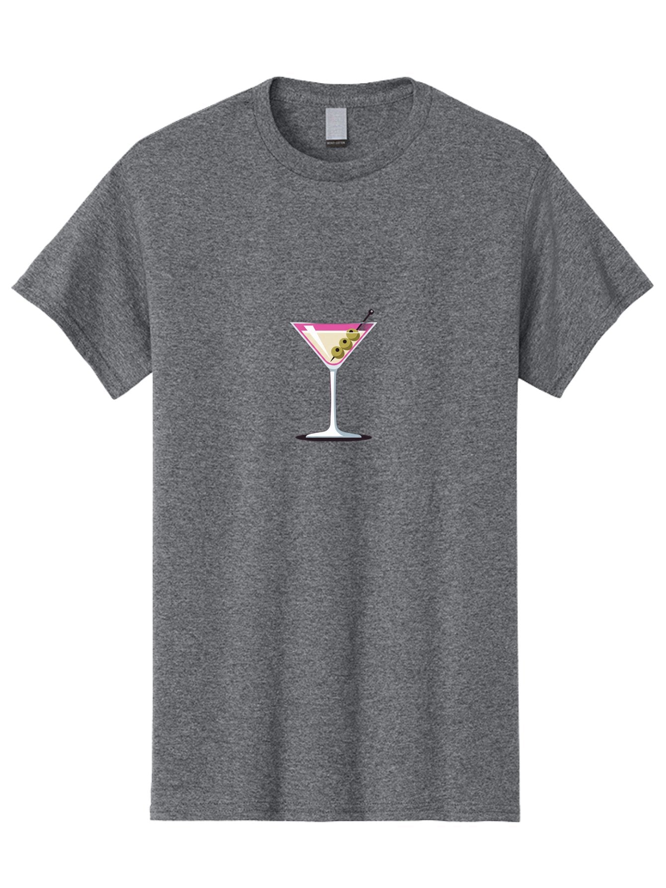 Martini-Glass-3 Men'S Graphic Tee, 100% Cotton, Comfortable Casual Summer Wear, Machine Washable, Martini Glass, Cocktail, Olive Garnish, Sophisticated Drink, Elegant, Luxury, Classic Cocktail, Martini, Green Olives, Cocktail Party, Upscale Bad303