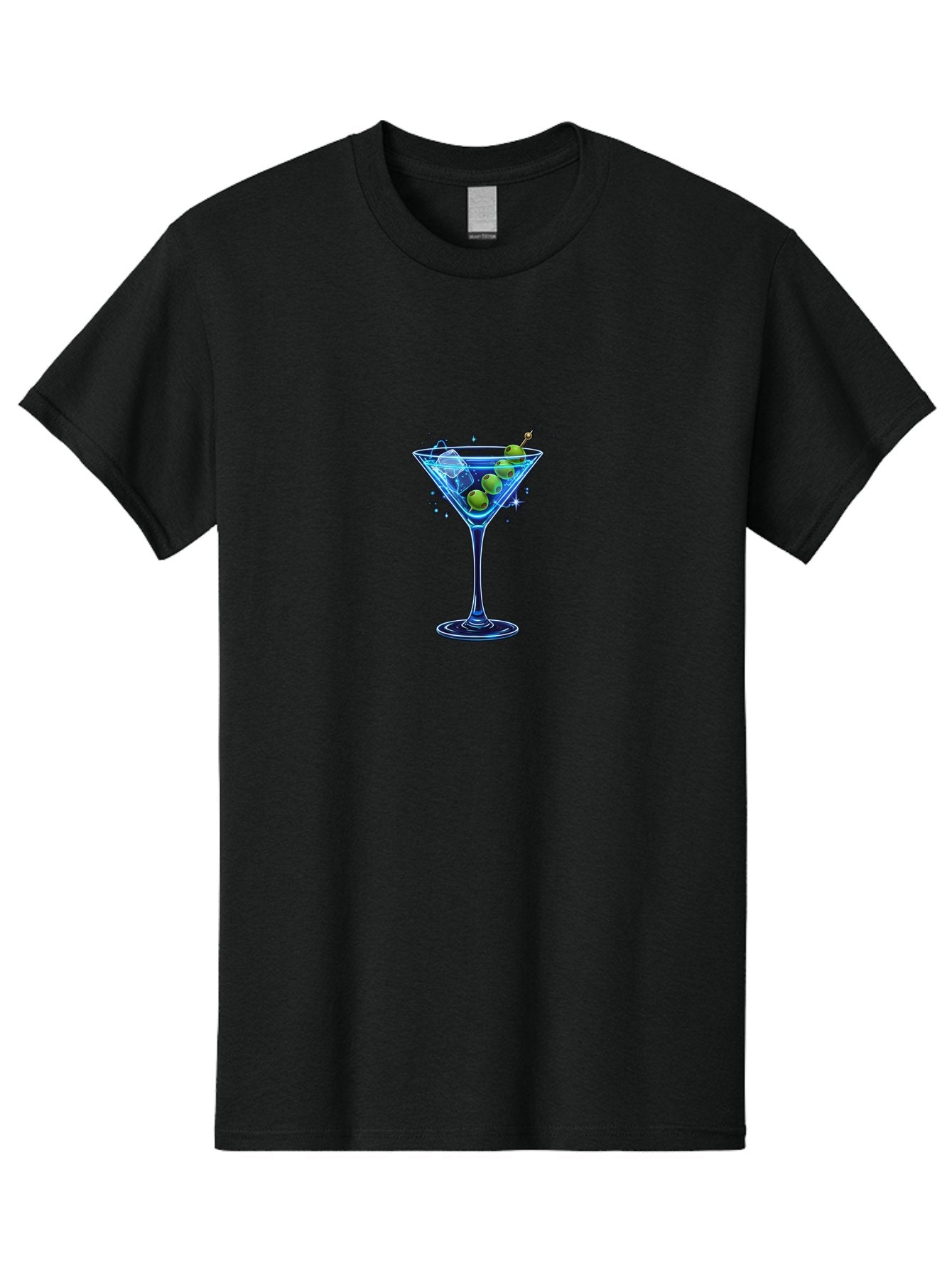 Martini-Glass Men'S Graphic Tee, 100% Cotton, Comfortable Casual Summer Wear, Machine Washable, Martini Glass, Cocktail, Martini, Olives, Ice, Festive Drink, Refreshing Beverage, Night Out, Party Time, Classic Cocktail Bad305 9