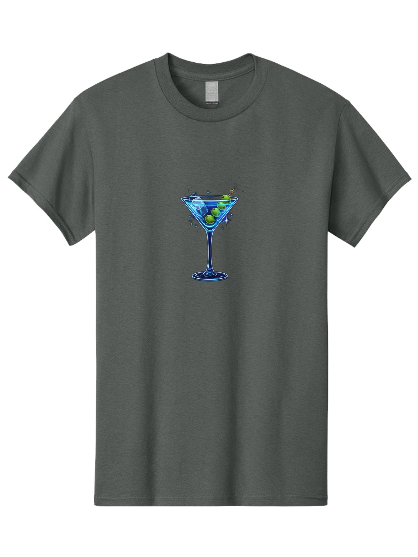 Martini-Glass Men'S Graphic Tee, 100% Cotton, Comfortable Casual Summer Wear, Machine Washable, Martini Glass, Cocktail, Martini, Olives, Ice, Festive Drink, Refreshing Beverage, Night Out, Party Time, Classic Cocktail Bad305 10