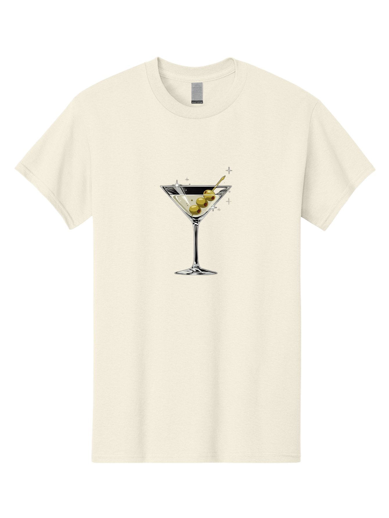 Martini-With-Olives Men'S Graphic Tee, 100% Cotton, Comfortable Casual Summer Wear, Machine Washable, Martini Cocktail, Clear Drink, Green Olives, Skewered Appetizer, Cocktail Glass, Luxury Drink, Sophisticated, Elegant, Sparkle, Glamorous Bad306 6