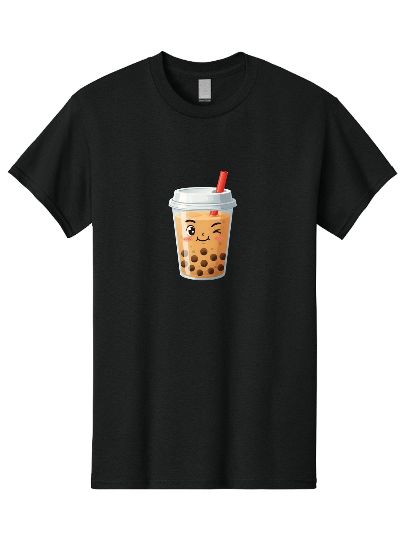 Milk-Tea-1 Men'S Graphic Tee, 100% Cotton, Comfortable Casual Summer Wear, Machine Washable, Milk Tea, Boba Tea, Bubble Tea, Cartoon Character, Cute Drink, Takeout Cup, Straw, Kawaii, Adorable Beverage, Tea Time, Fun Design Bad319 12