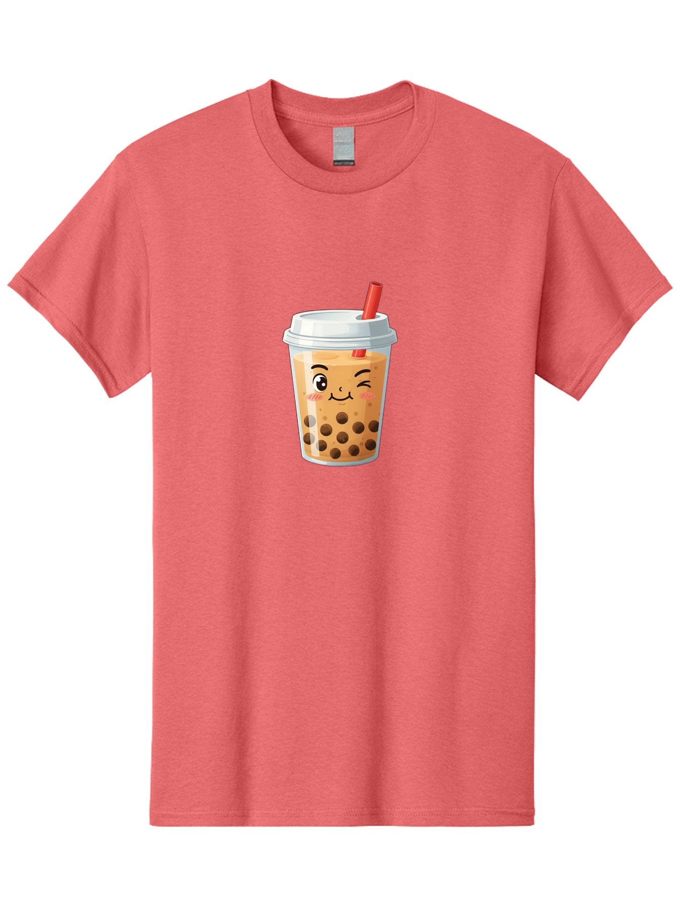 Milk-Tea-1 Men'S Graphic Tee, 100% Cotton, Comfortable Casual Summer Wear, Machine Washable, Milk Tea, Boba Tea, Bubble Tea, Cartoon Character, Cute Drink, Takeout Cup, Straw, Kawaii, Adorable Beverage, Tea Time, Fun Design Bad319 4