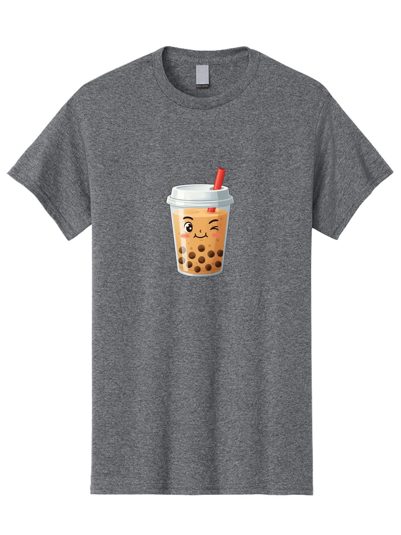 Milk-Tea-1 Men'S Graphic Tee, 100% Cotton, Comfortable Casual Summer Wear, Machine Washable, Milk Tea, Boba Tea, Bubble Tea, Cartoon Character, Cute Drink, Takeout Cup, Straw, Kawaii, Adorable Beverage, Tea Time, Fun Design Bad319 6