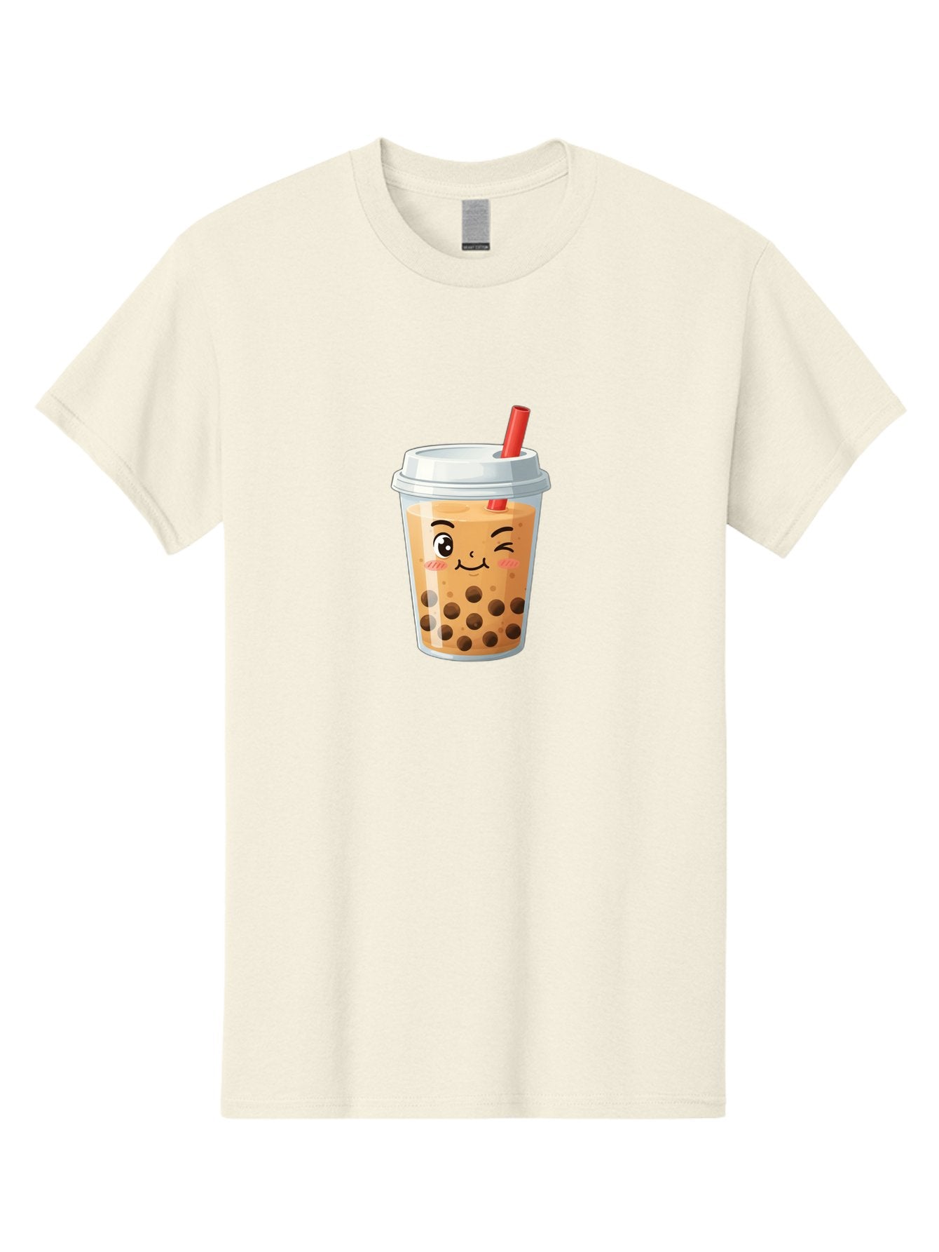 Milk-Tea-1 Men'S Graphic Tee, 100% Cotton, Comfortable Casual Summer Wear, Machine Washable, Milk Tea, Boba Tea, Bubble Tea, Cartoon Character, Cute Drink, Takeout Cup, Straw, Kawaii, Adorable Beverage, Tea Time, Fun Design Bad319 5