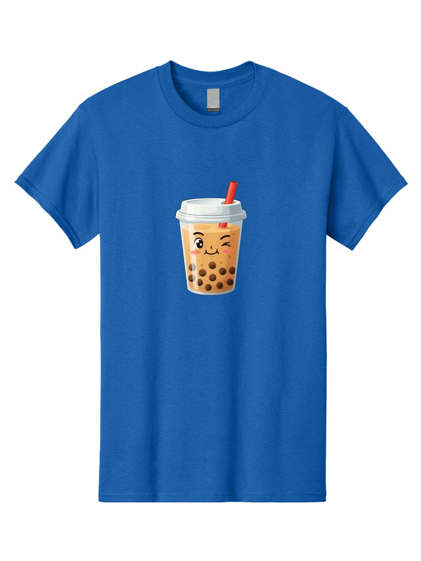 Milk-Tea-1 Men'S Graphic Tee, 100% Cotton, Comfortable Casual Summer Wear, Machine Washable, Milk Tea, Boba Tea, Bubble Tea, Cartoon Character, Cute Drink, Takeout Cup, Straw, Kawaii, Adorable Beverage, Tea Time, Fun Design Bad319 3