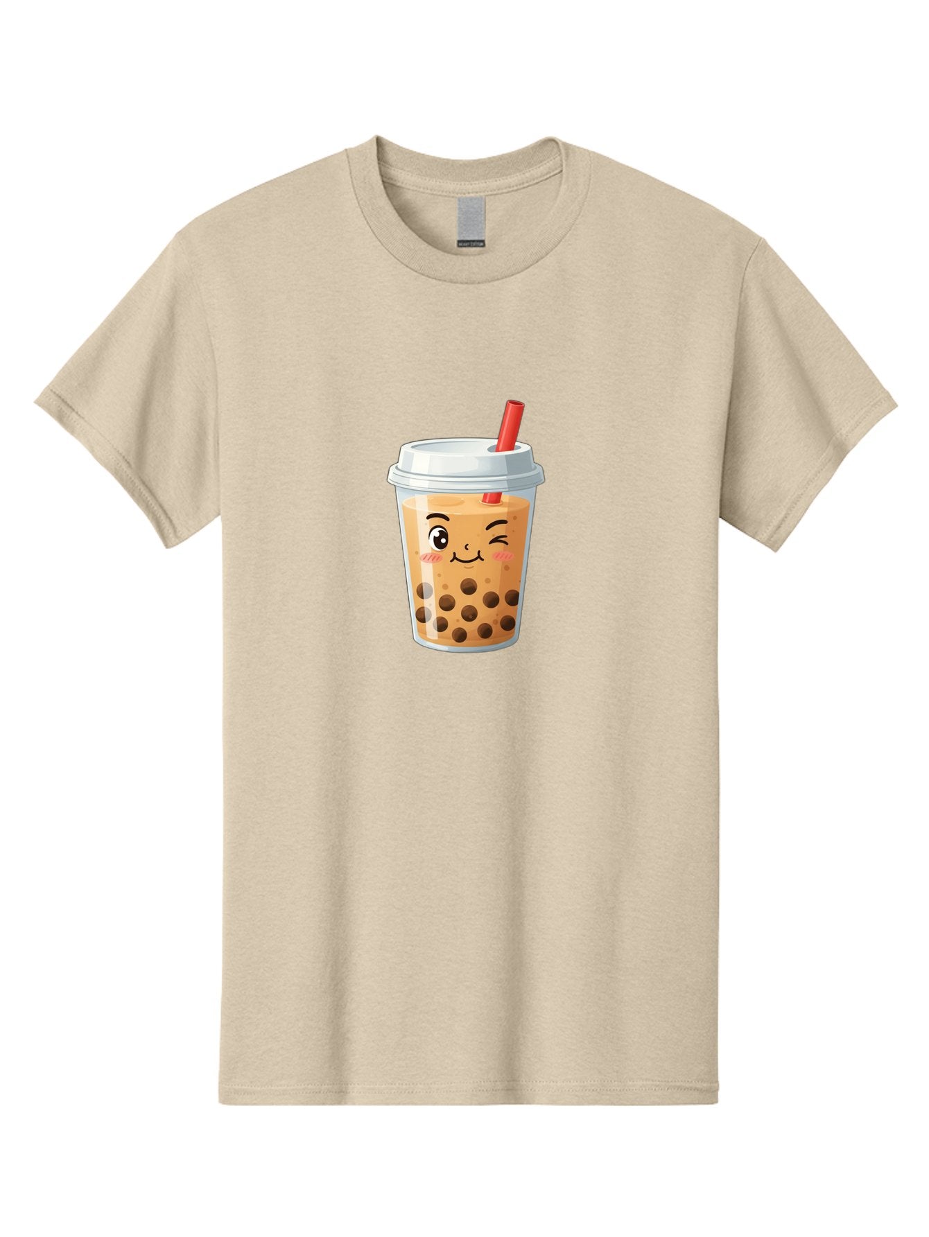 Milk-Tea-1 Men'S Graphic Tee, 100% Cotton, Comfortable Casual Summer Wear, Machine Washable, Milk Tea, Boba Tea, Bubble Tea, Cartoon Character, Cute Drink, Takeout Cup, Straw, Kawaii, Adorable Beverage, Tea Time, Fun Design Bad319 15