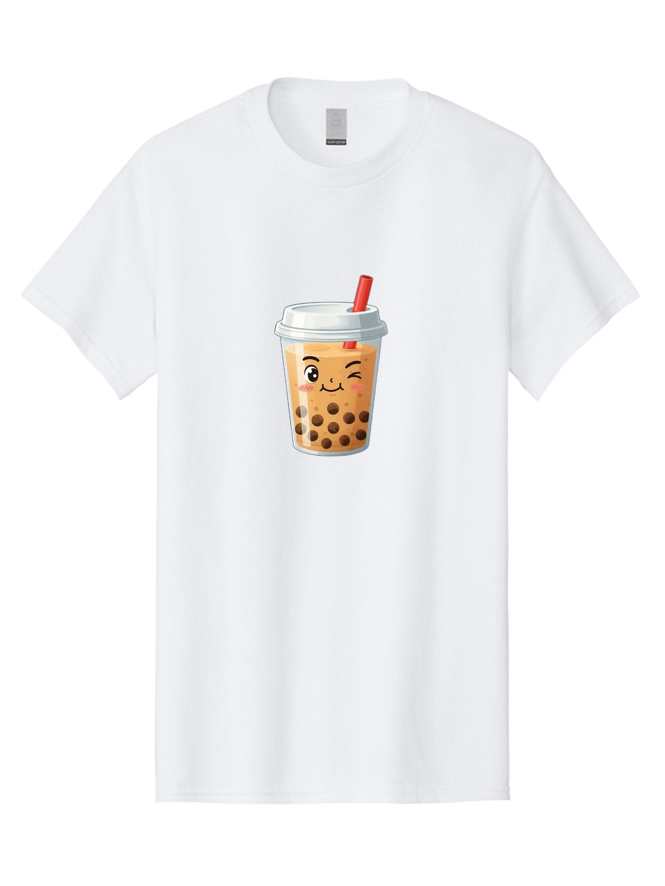 Milk-Tea-1 Men'S Graphic Tee, 100% Cotton, Comfortable Casual Summer Wear, Machine Washable, Milk Tea, Boba Tea, Bubble Tea, Cartoon Character, Cute Drink, Takeout Cup, Straw, Kawaii, Adorable Beverage, Tea Time, Fun Design Bad319 7