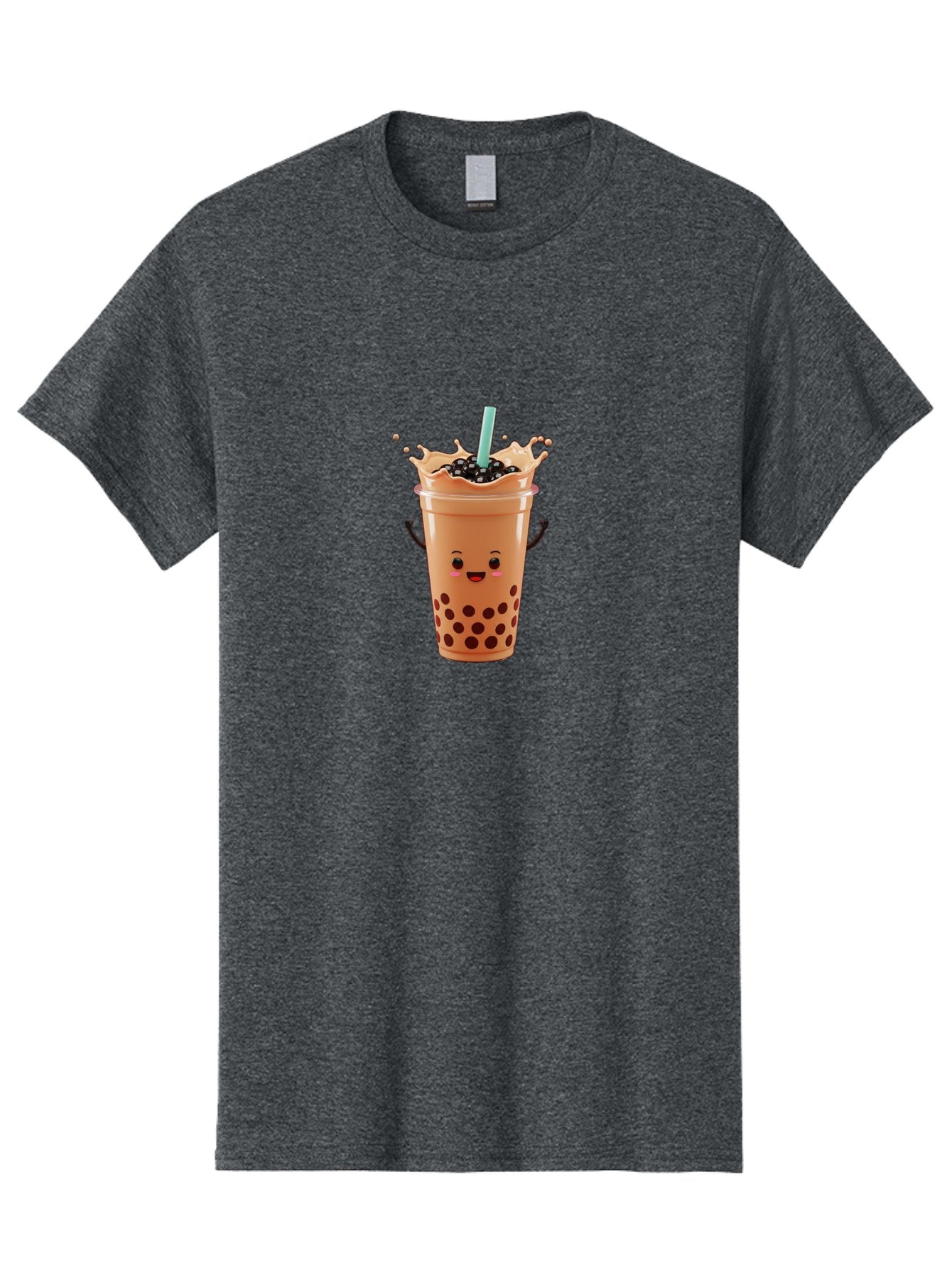 Milk-Tea Men'S Graphic Tee, 100% Cotton, Comfortable Casual Summer Wear, Machine Washable, Boba Tea, Milk Tea, Tapioca Pearls, Bubble Tea, Cartoon Character, Cute Drink, Fun Beverage, Refreshing Tea, Sweet Treat, Tea Lover Bad321 4