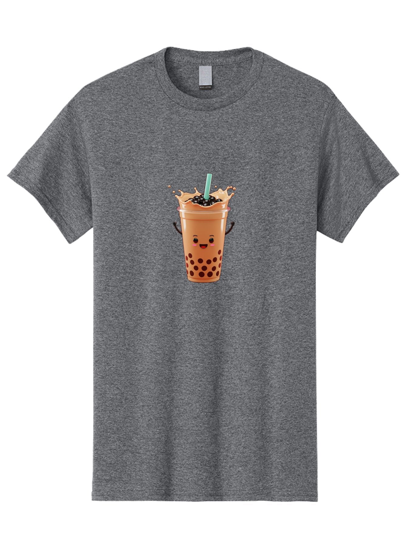 Milk-Tea Men'S Graphic Tee, 100% Cotton, Comfortable Casual Summer Wear, Machine Washable, Boba Tea, Milk Tea, Tapioca Pearls, Bubble Tea, Cartoon Character, Cute Drink, Fun Beverage, Refreshing Tea, Sweet Treat, Tea Lover Bad321 15