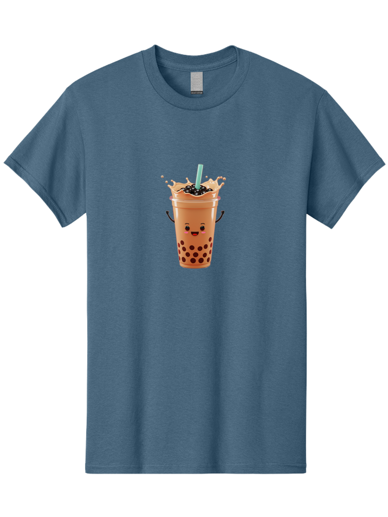 Milk-Tea Men'S Graphic Tee, 100% Cotton, Comfortable Casual Summer Wear, Machine Washable, Boba Tea, Milk Tea, Tapioca Pearls, Bubble Tea, Cartoon Character, Cute Drink, Fun Beverage, Refreshing Tea, Sweet Treat, Tea Lover Bad321 15