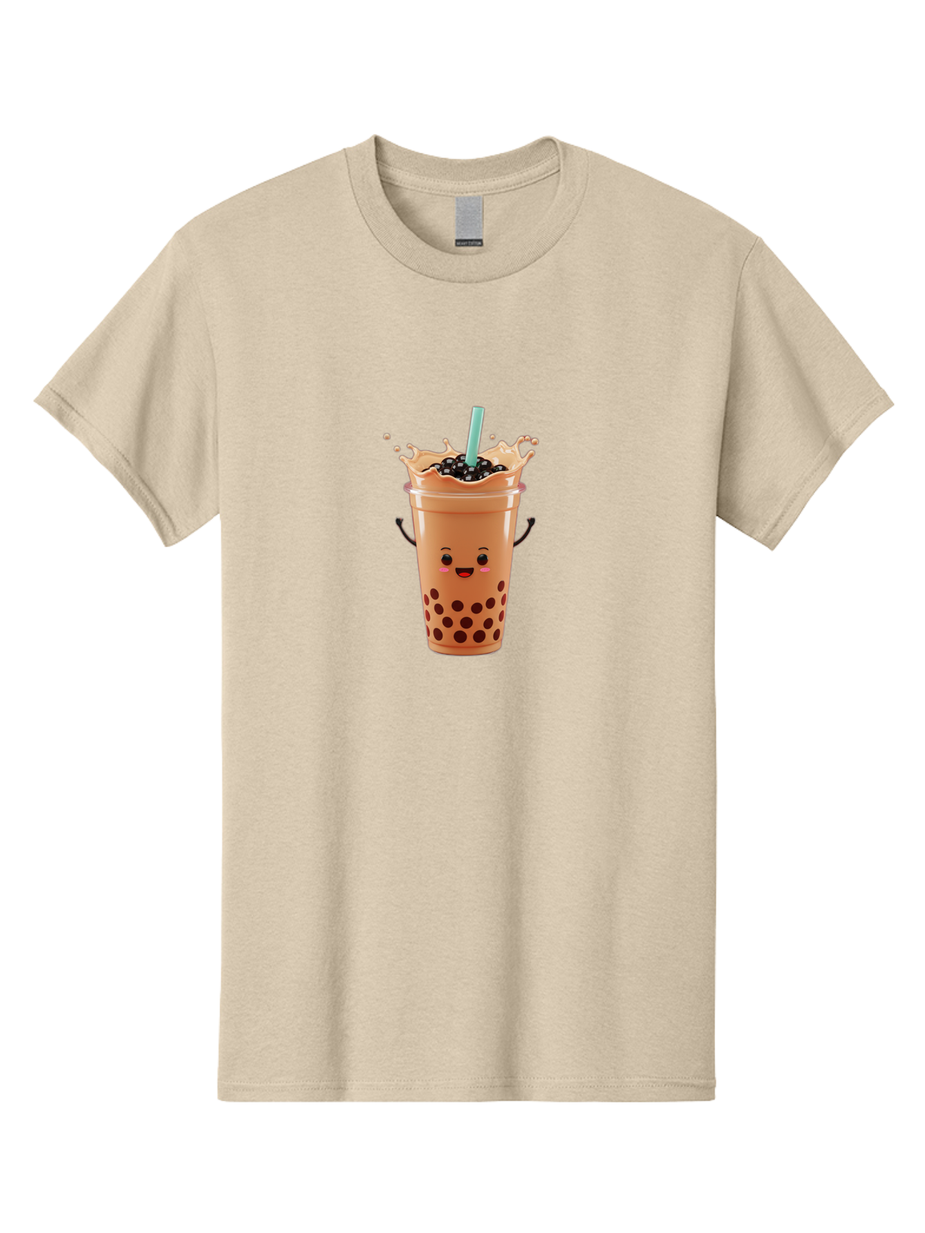 Milk-Tea Men'S Graphic Tee, 100% Cotton, Comfortable Casual Summer Wear, Machine Washable, Boba Tea, Milk Tea, Tapioca Pearls, Bubble Tea, Cartoon Character, Cute Drink, Fun Beverage, Refreshing Tea, Sweet Treat, Tea Lover Bad321 9