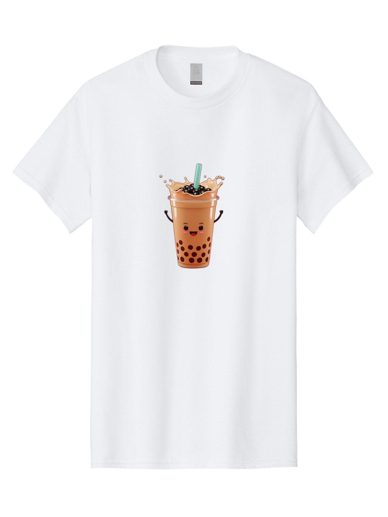 Milk-Tea Men'S Graphic Tee, 100% Cotton, Comfortable Casual Summer Wear, Machine Washable, Boba Tea, Milk Tea, Tapioca Pearls, Bubble Tea, Cartoon Character, Cute Drink, Fun Beverage, Refreshing Tea, Sweet Treat, Tea Lover Bad321