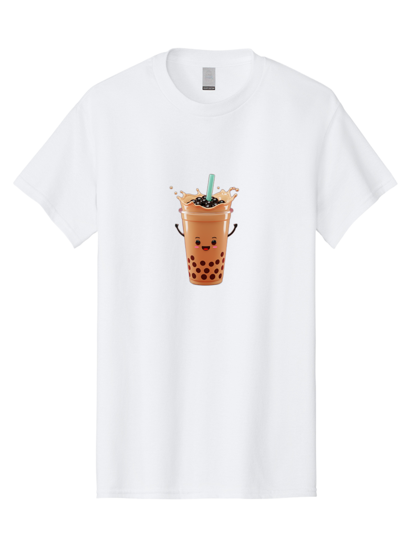 Milk-Tea Men'S Graphic Tee, 100% Cotton, Comfortable Casual Summer Wear, Machine Washable, Boba Tea, Milk Tea, Tapioca Pearls, Bubble Tea, Cartoon Character, Cute Drink, Fun Beverage, Refreshing Tea, Sweet Treat, Tea Lover Bad321 10