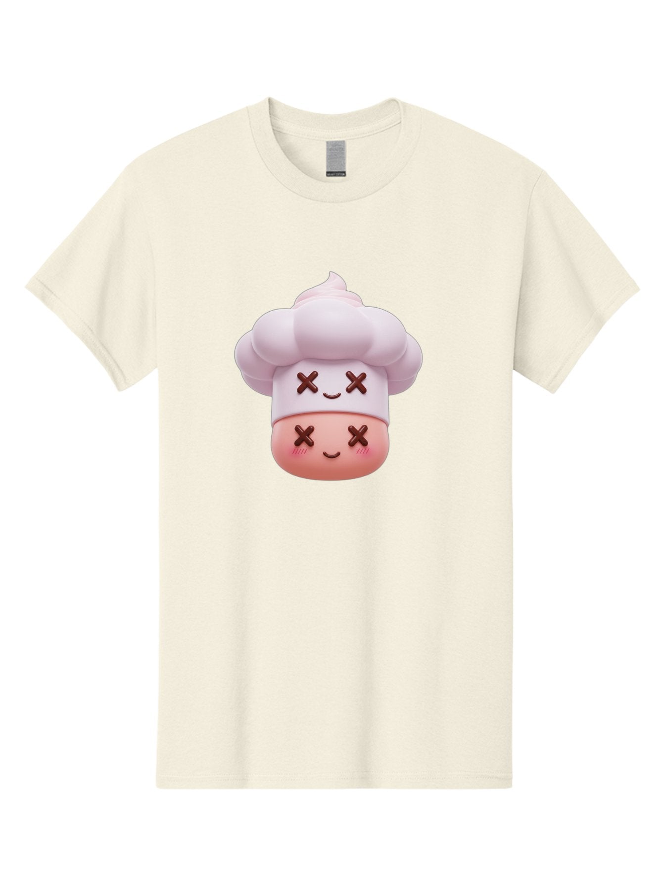 Mochi-Chef Men'S Graphic Tee, 100% Cotton, Comfortable Casual Summer Wear, Machine Washable, Kawaii Chef, Cute Character, Cartoon Mascot, Baking Illustration, Cute Face, Sweet Treats, Dessert Art, Adorable Icon, Foodie Graphics Bad330