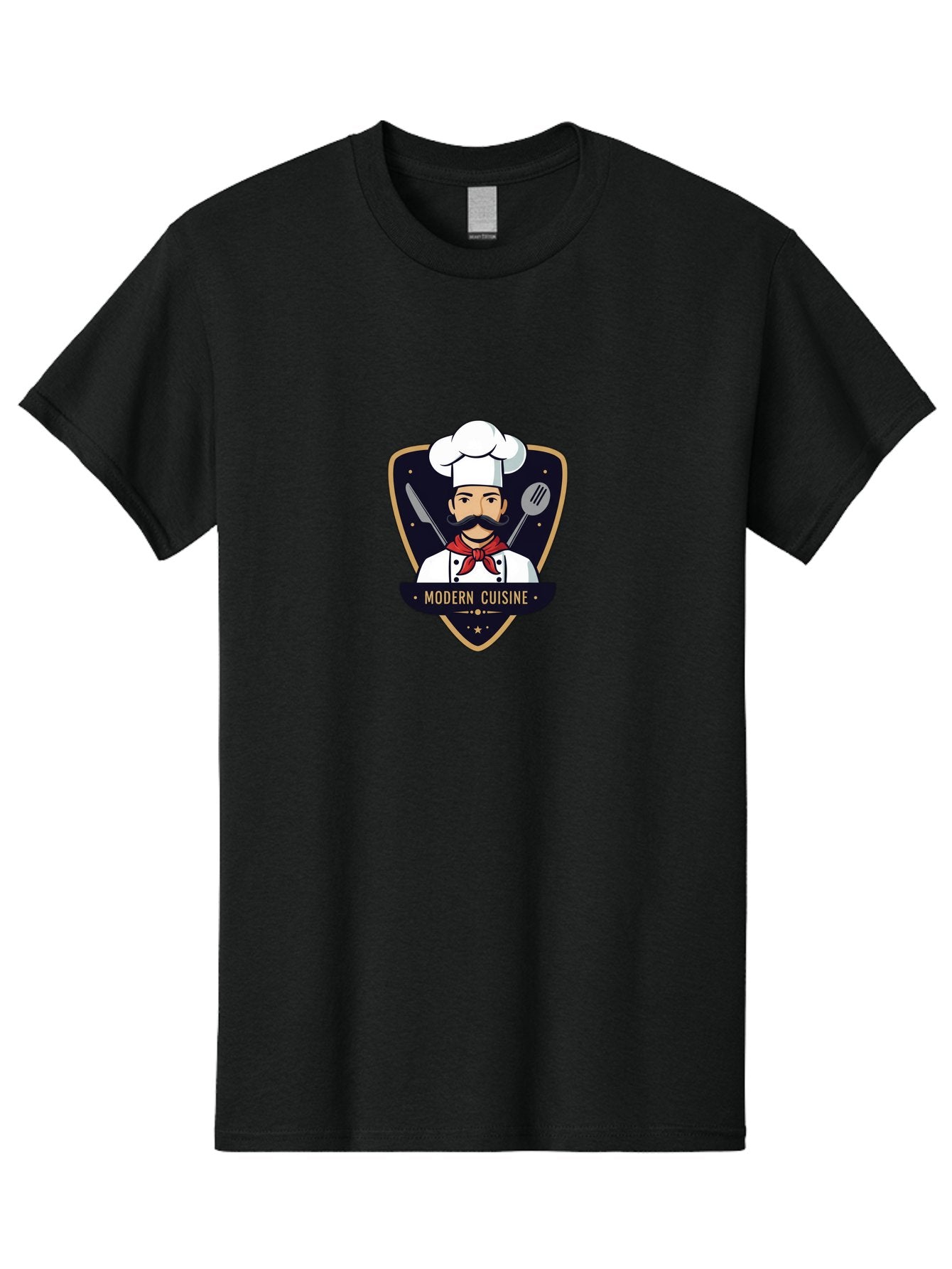 Modern-Cuisine Men'S Graphic Tee, 100% Cotton, Comfortable Casual Summer Wear, Machine Washable, Chef Logo, Modern Cuisine, Chef Hat, Red Neckerchief, Kitchen Knife, Cooking Spoon, Culinary Art, Chef Badge, Chef Emblem, Gourmet Cooking Bad331